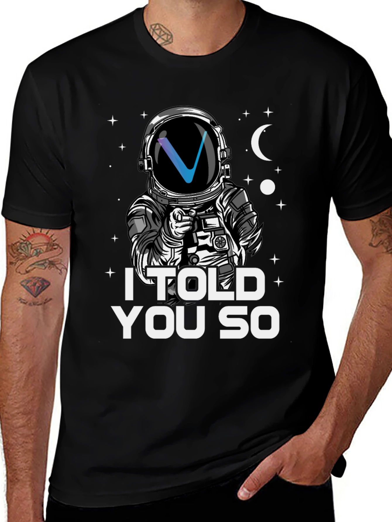 I Told You So T-Shirt Astronaut Crypto Design