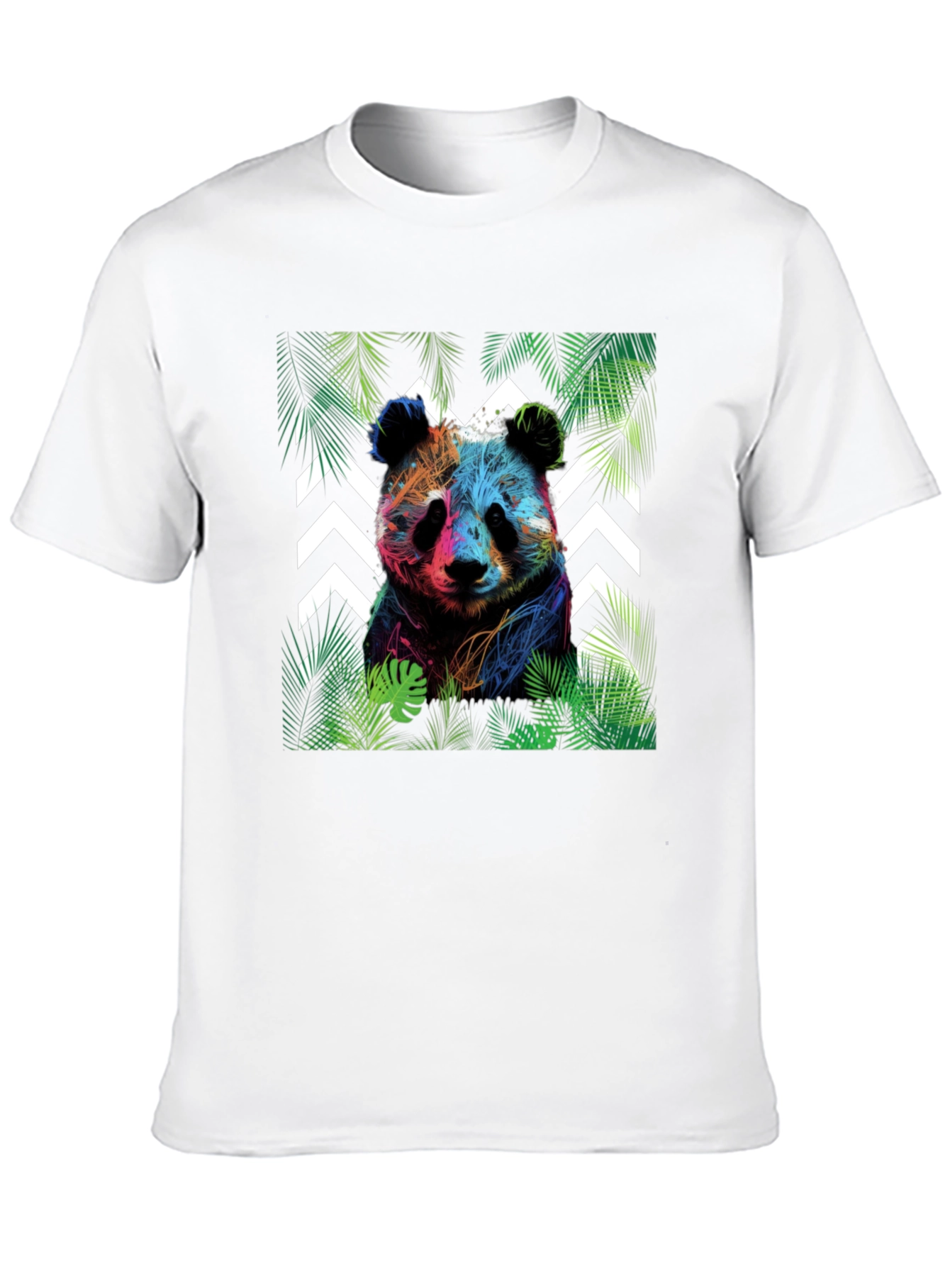 Vibrant Panda Graphic Tee - Black Cotton Blend