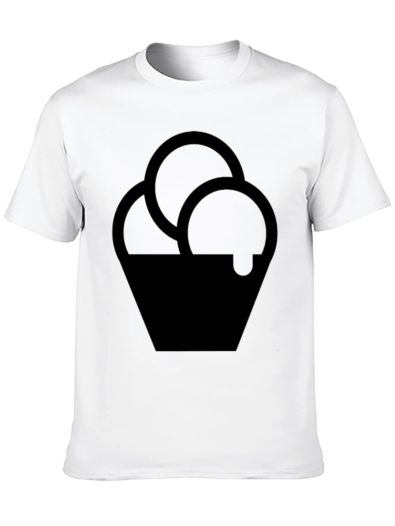 Black T-Shirt with Ice Cream Graphic