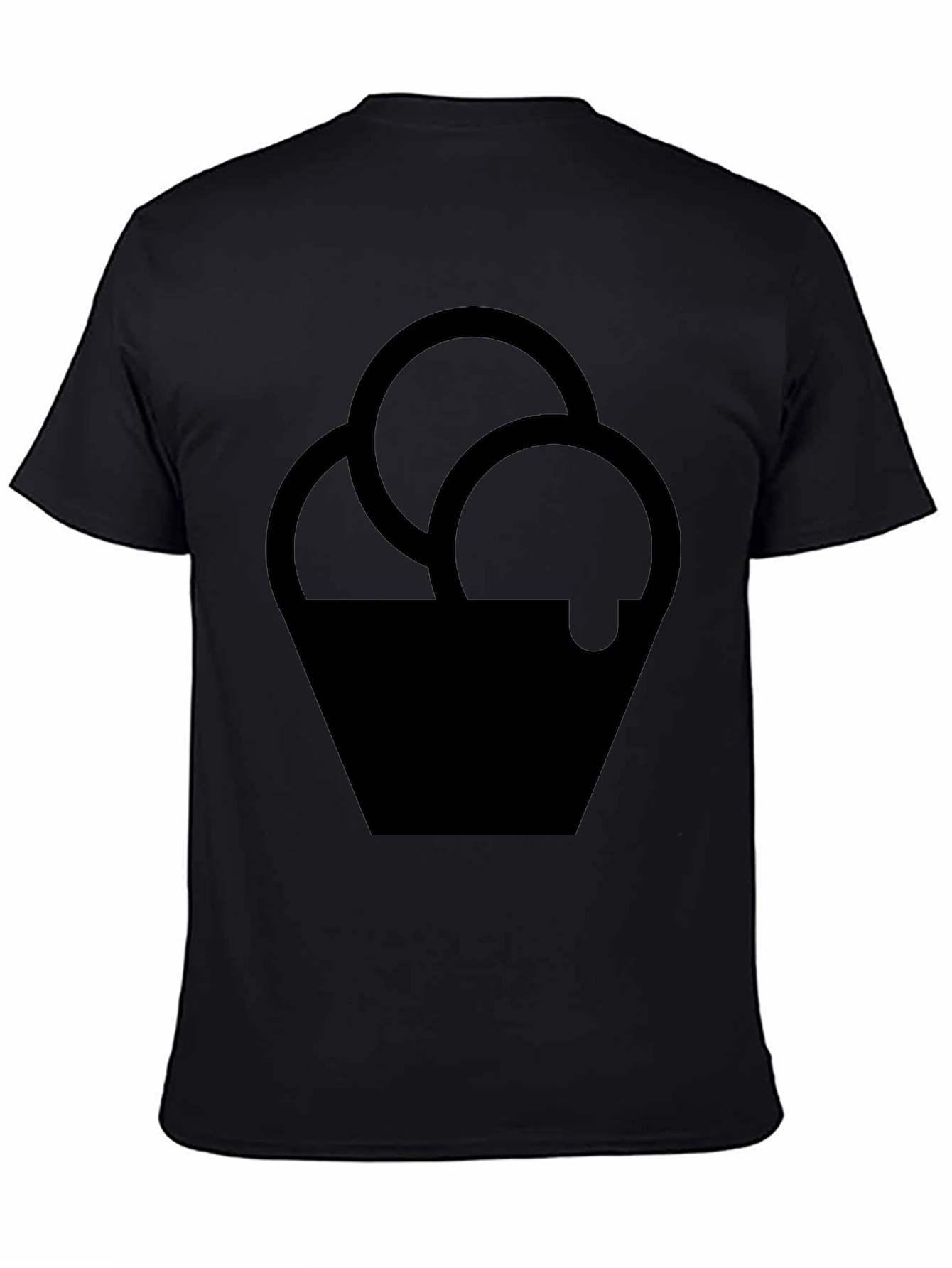 Black T-Shirt with Ice Cream Graphic