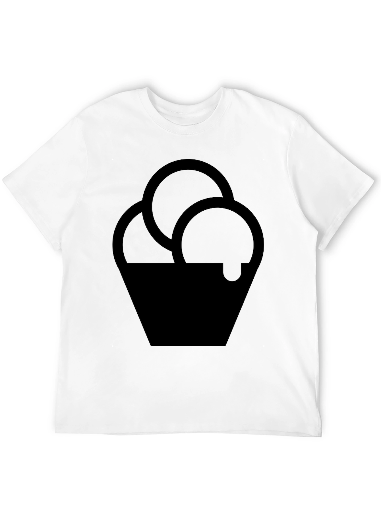Black T-Shirt with Ice Cream Graphic
