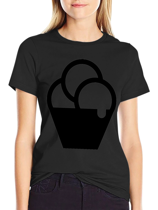 Black T-Shirt with Ice Cream Graphic