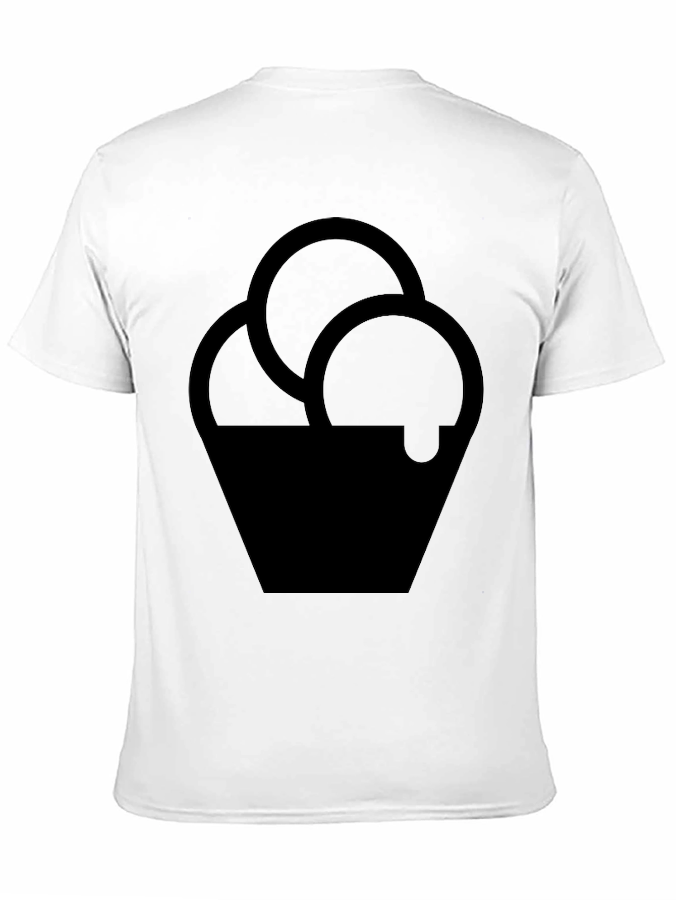 Black T-Shirt with Ice Cream Graphic