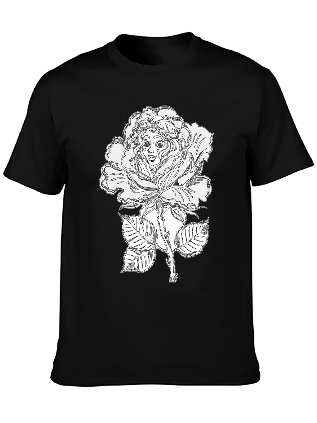 Black Rose Woman Tee - Unique Graphic T-Shirt