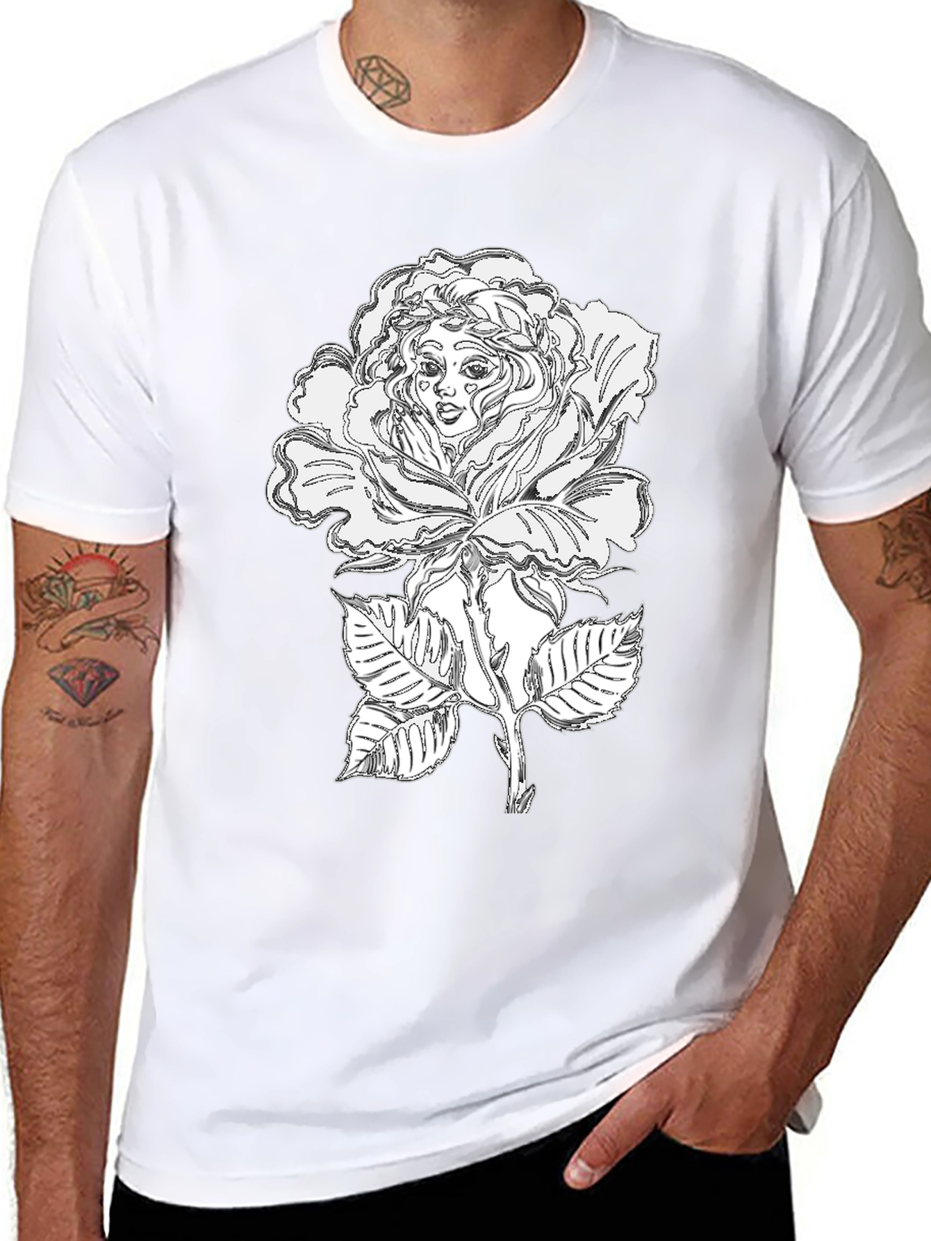 Black Rose Woman Tee - Unique Graphic T-Shirt