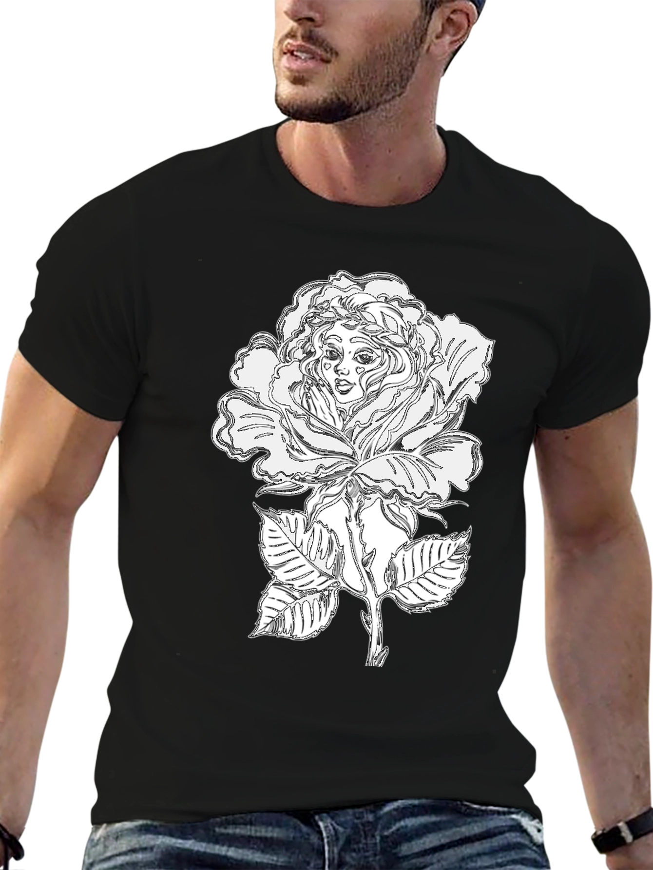 Black Rose Woman Tee - Unique Graphic T-Shirt