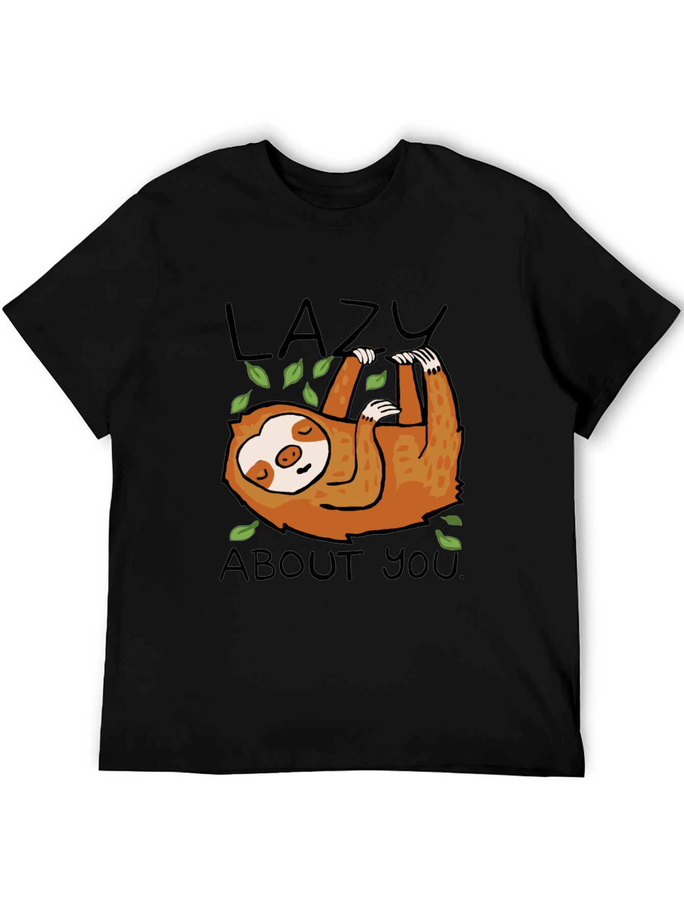 Lazy Sloth Graphic Tee - Mens Black T-Shirt