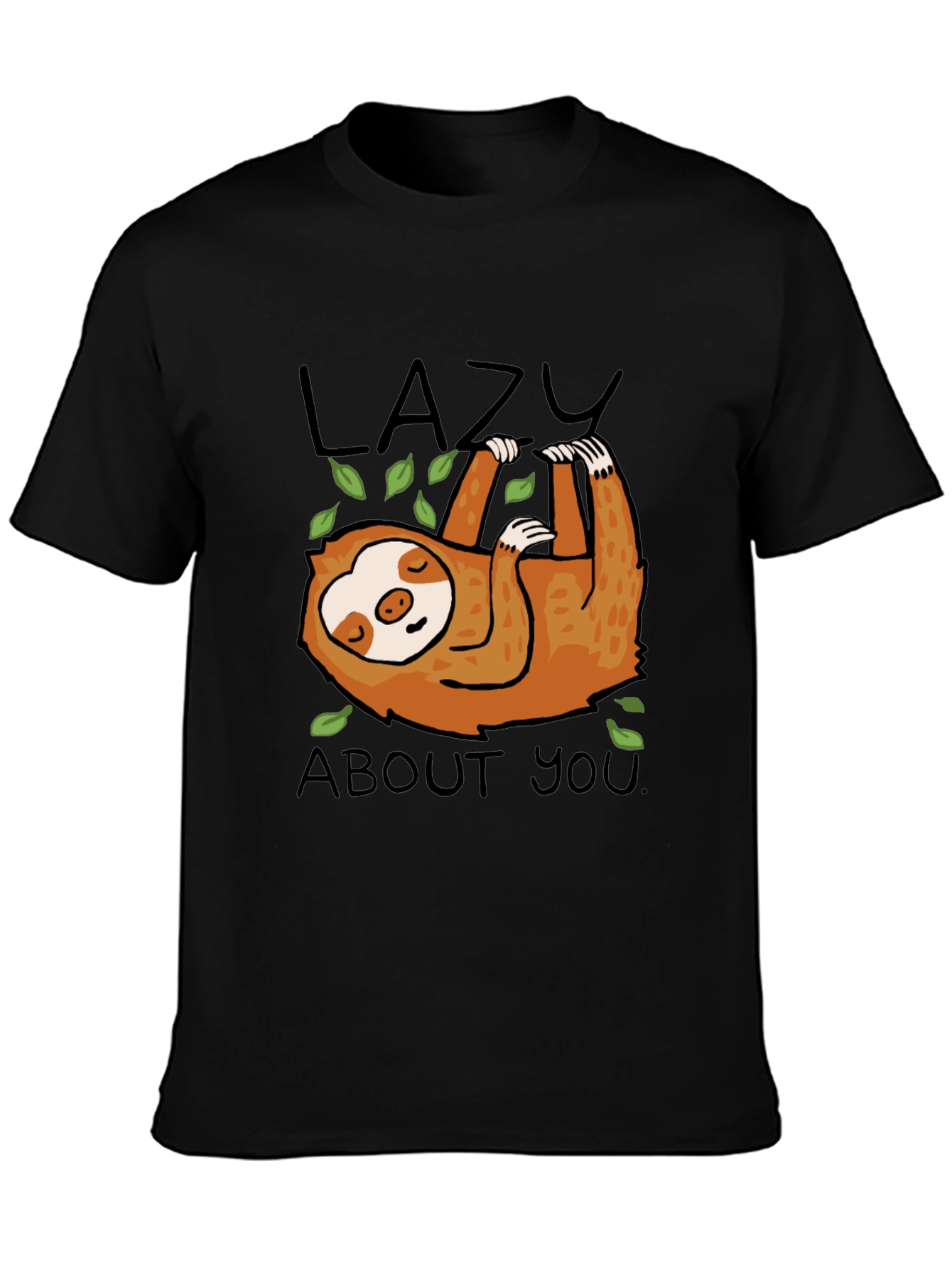 Lazy Sloth Graphic Tee - Mens Black T-Shirt