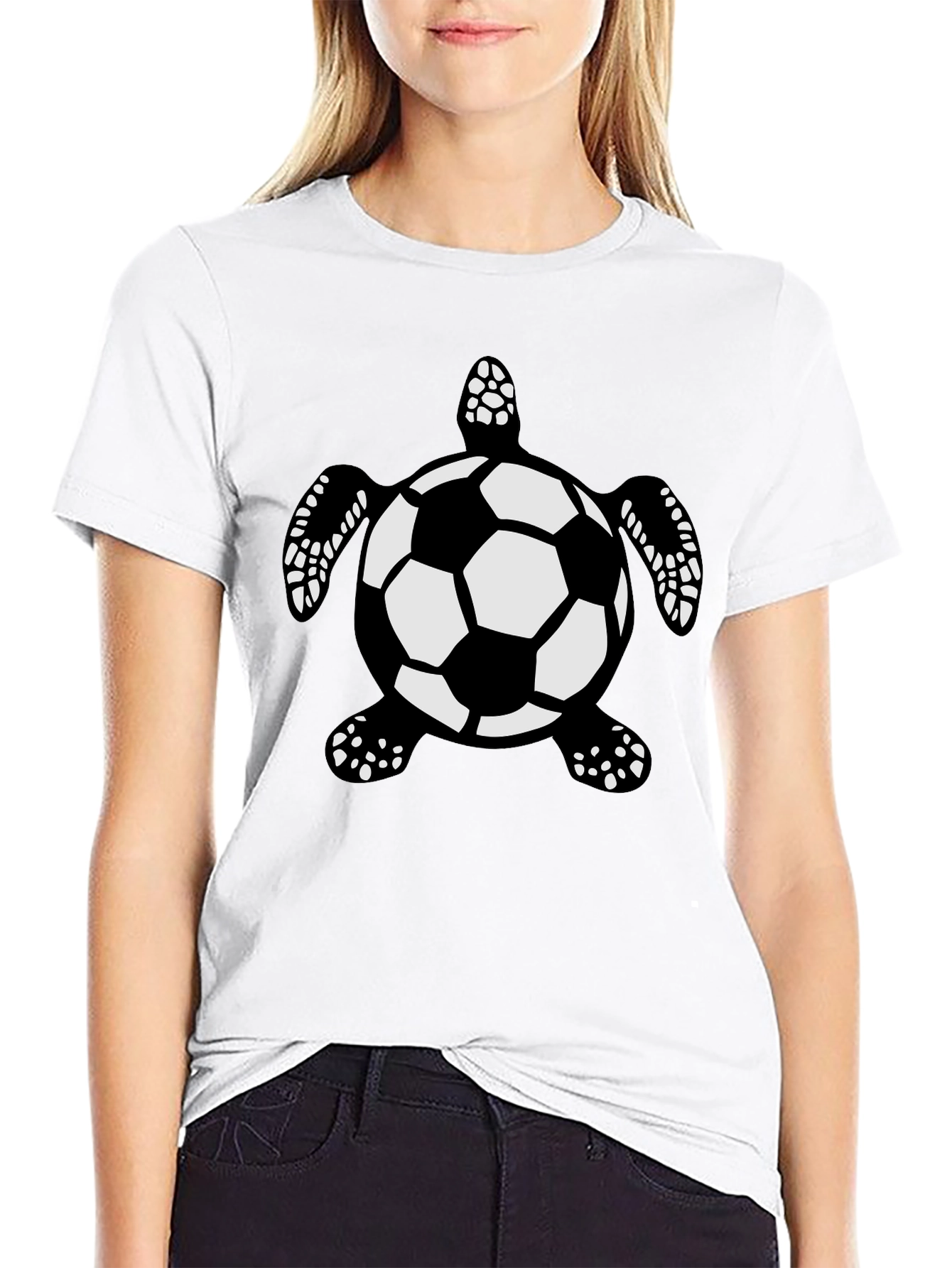 Soccer Ball Turtle Black T-Shirt