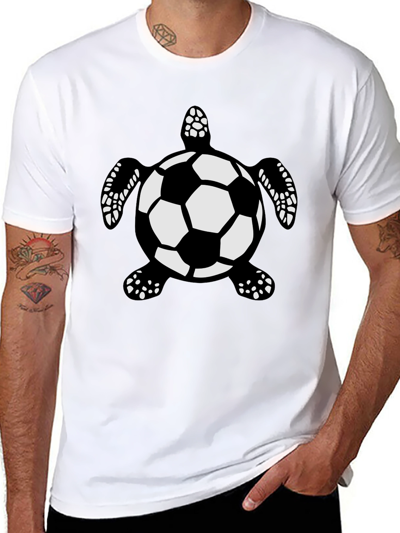 Soccer Ball Turtle Black T-Shirt