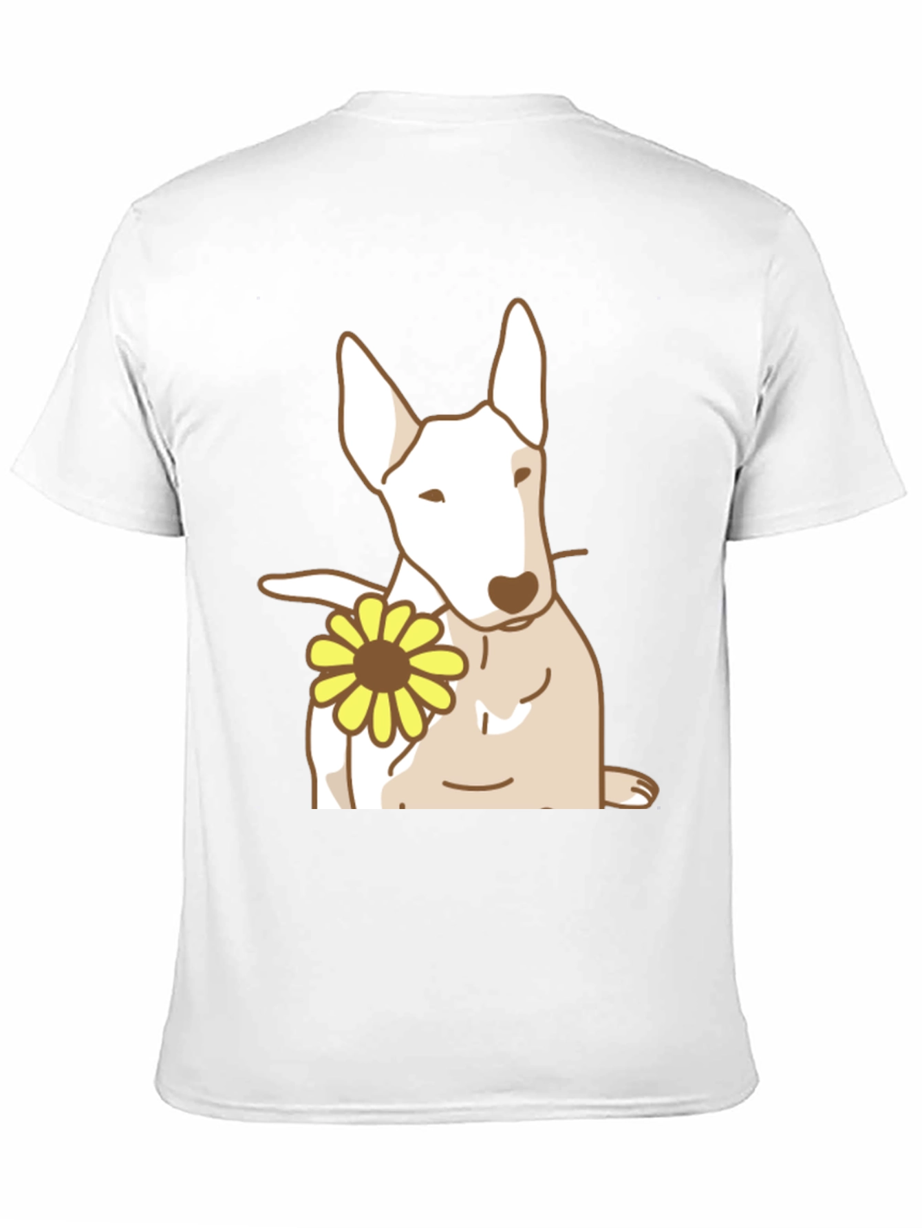 Dog with Flower Graphic Tee - Black