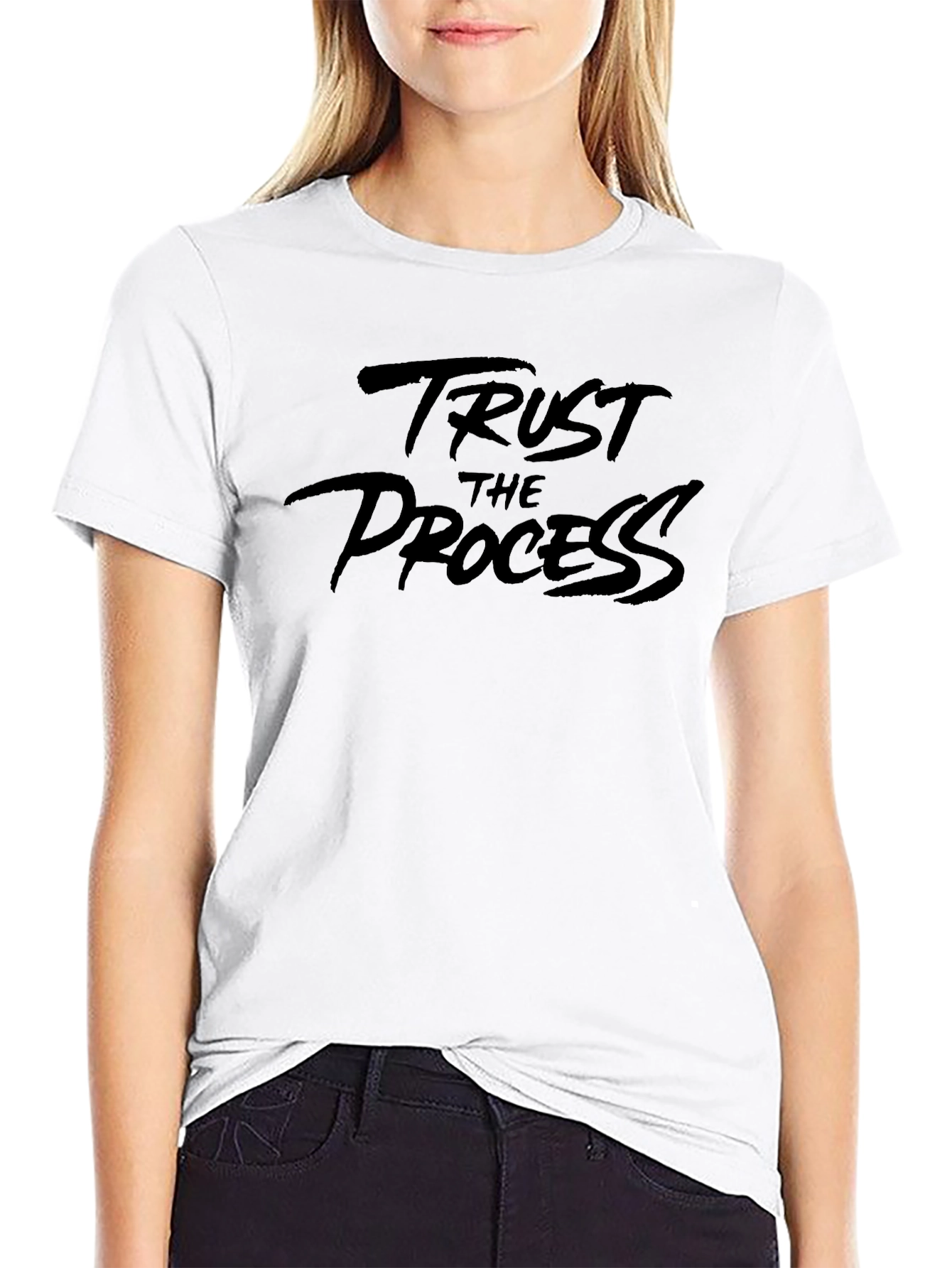 Trust The Process Black Graphic T-Shirt
