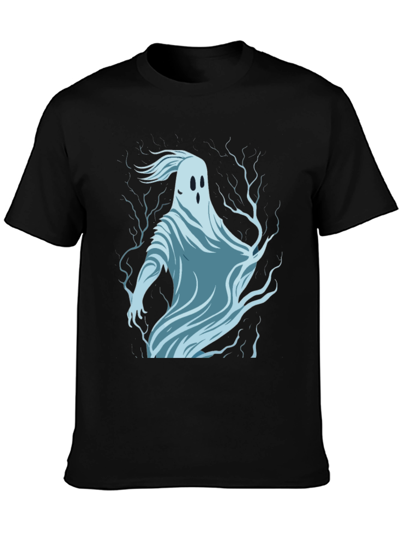 Ghost Graphic Print Black T-Shirt