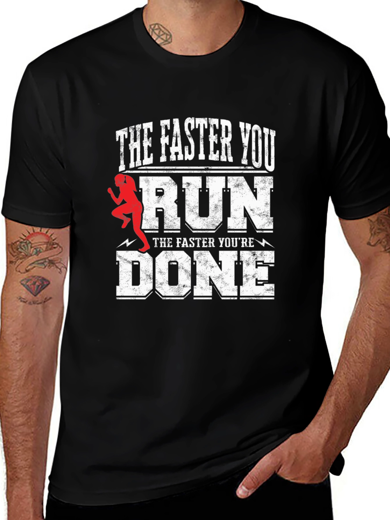 Funny Running T-Shirt - The Faster You Run...