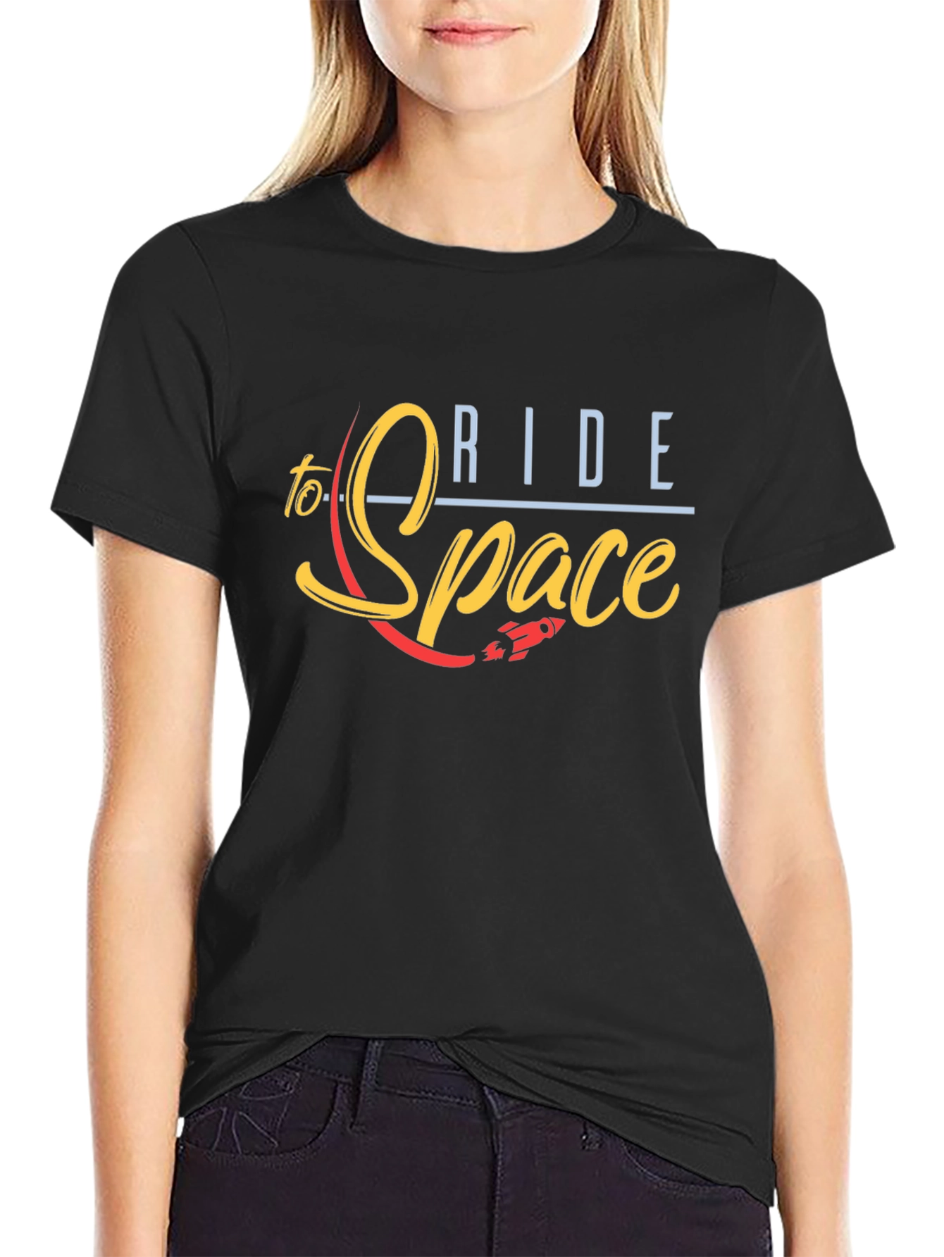 Ride to Space Black Graphic Tee