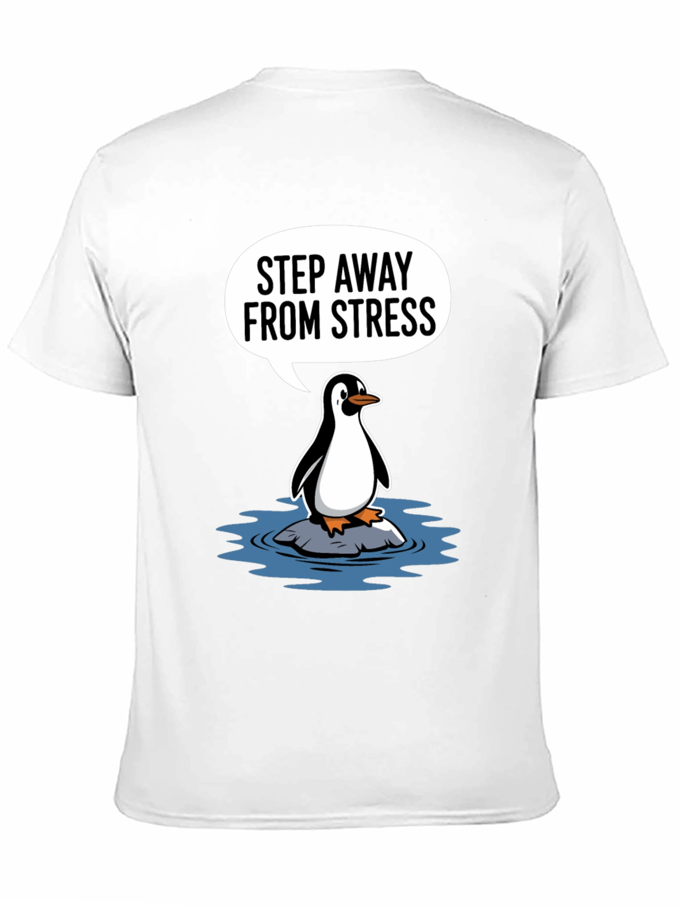 Step Away From Stress Penguin Graphic Tee