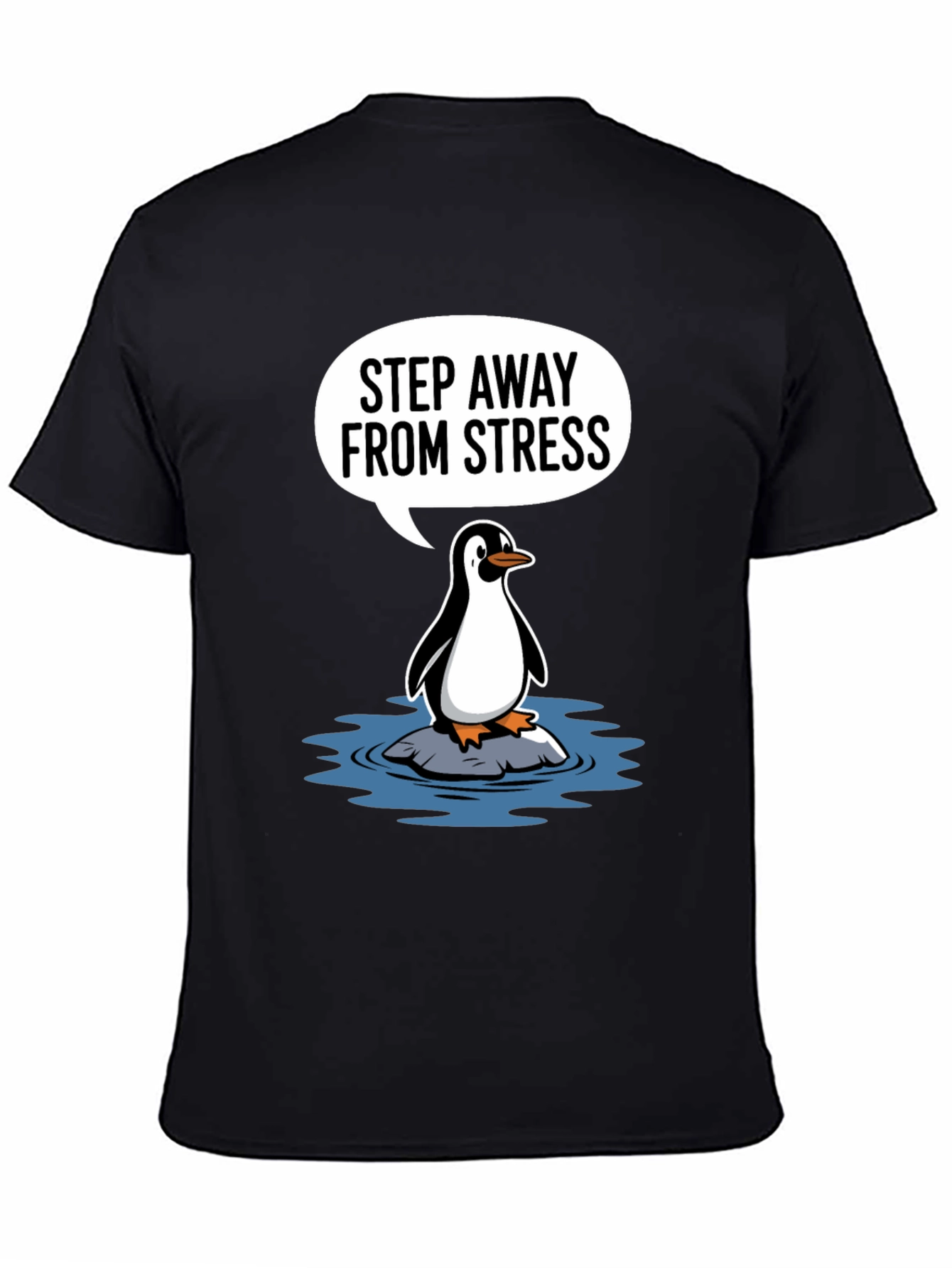 Step Away From Stress Penguin Graphic Tee