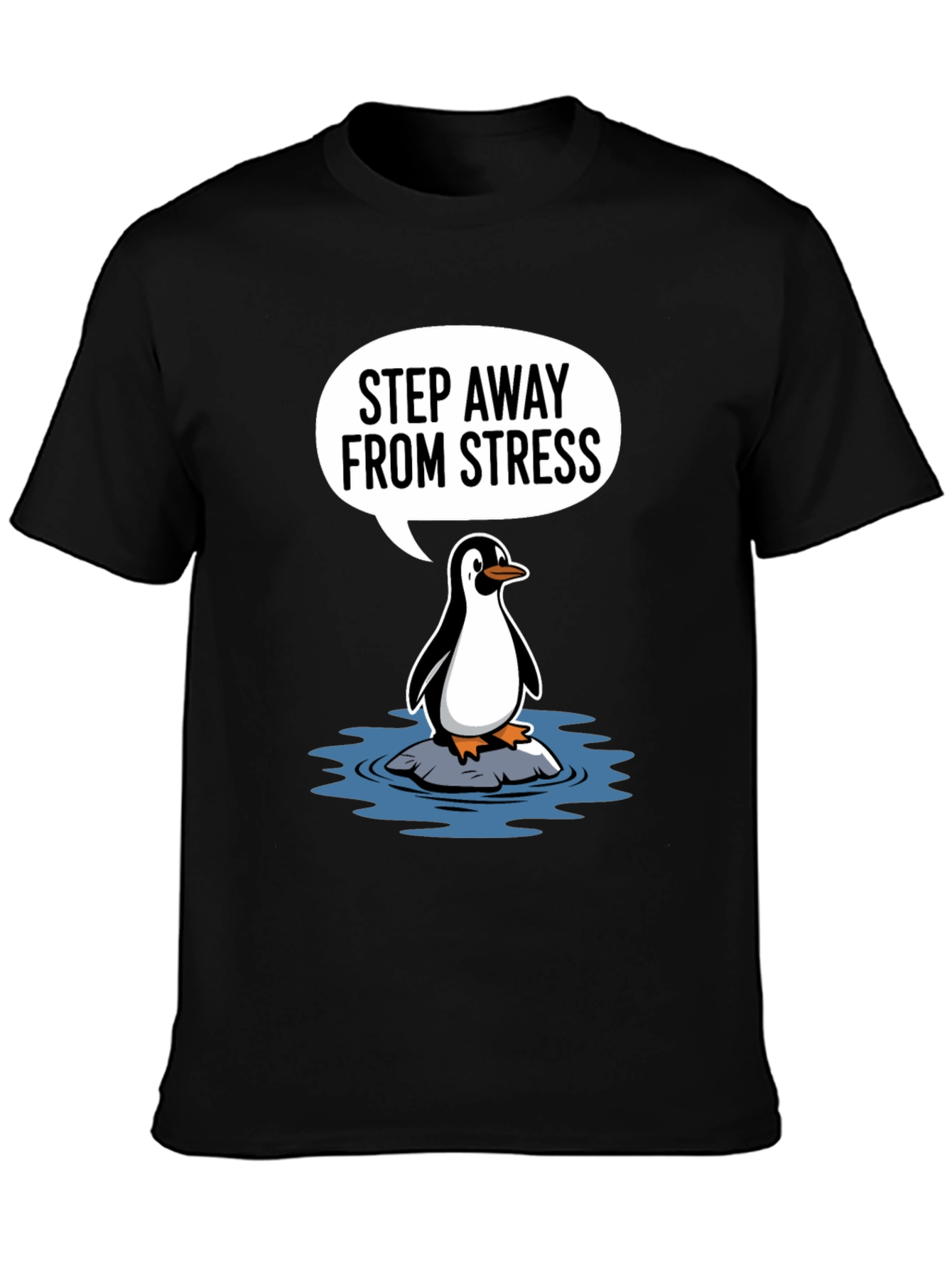Step Away From Stress Penguin Graphic Tee
