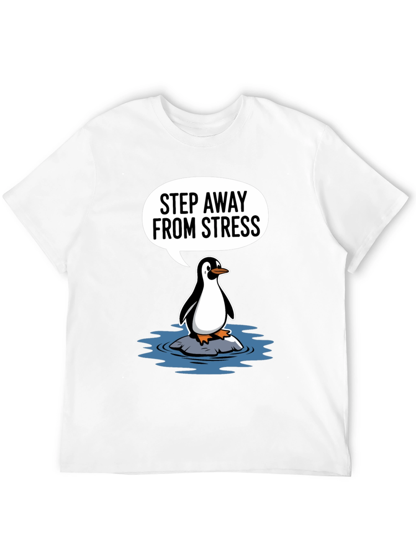Step Away From Stress Penguin Graphic Tee