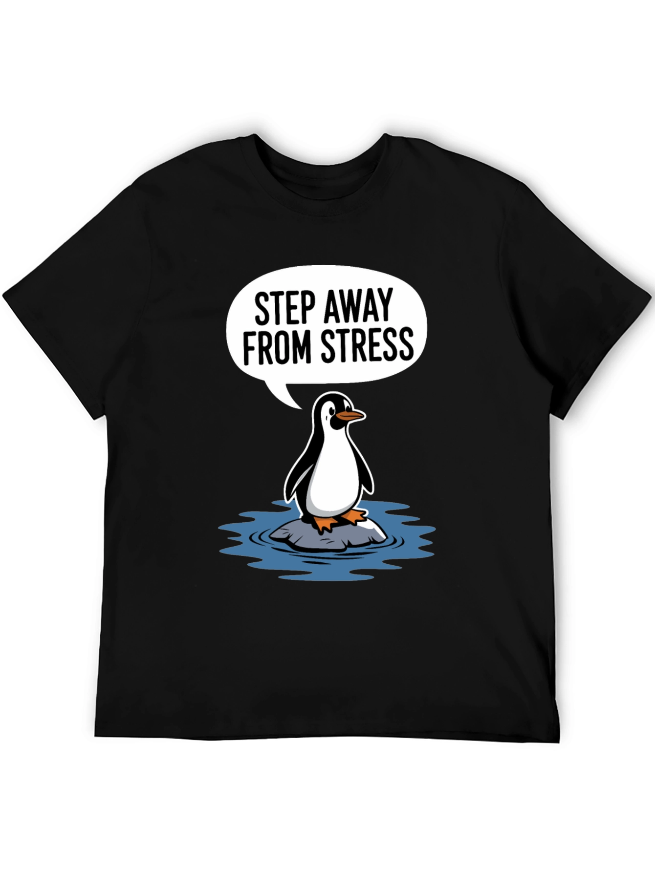 Step Away From Stress Penguin Graphic Tee