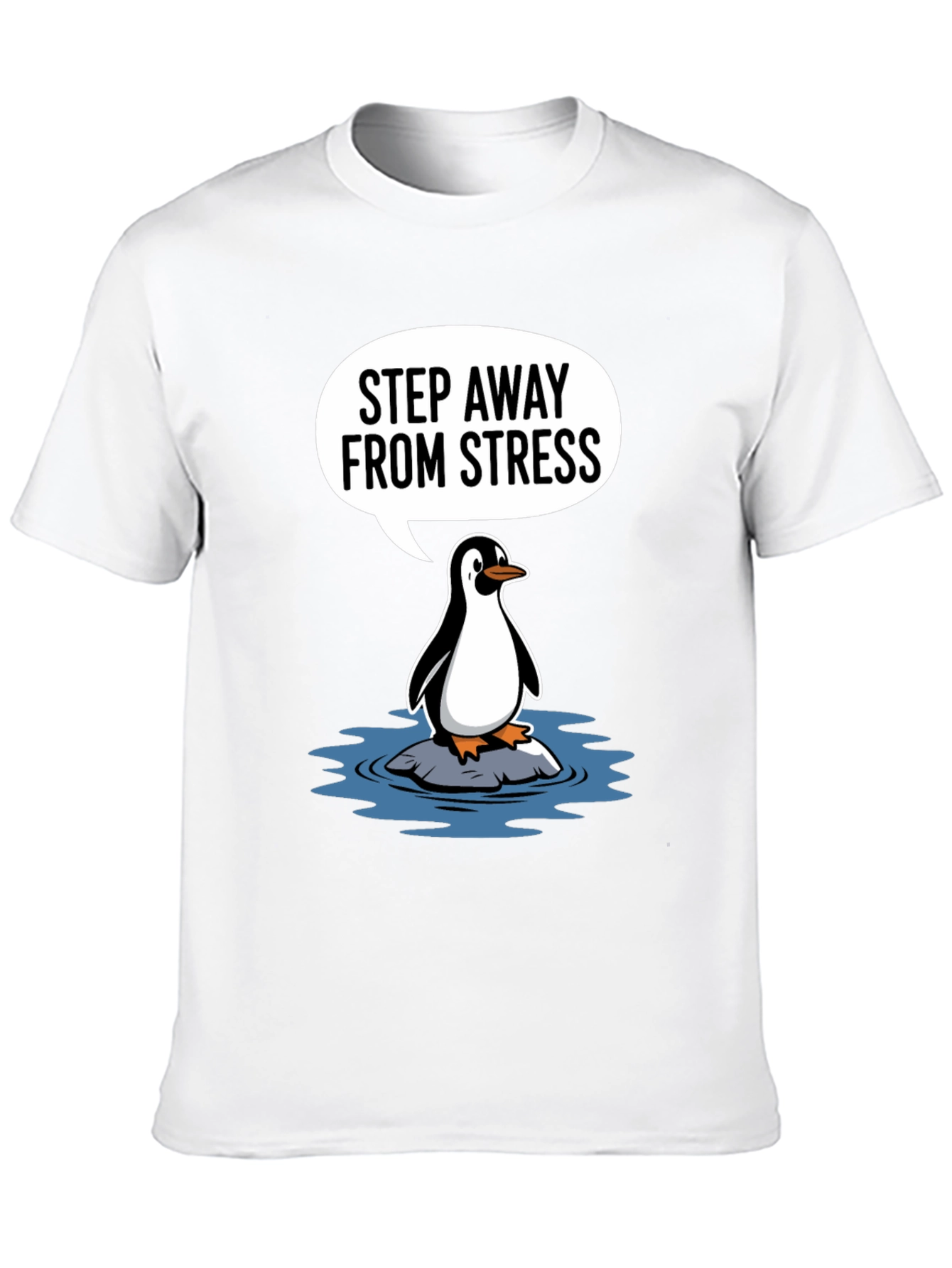 Step Away From Stress Penguin Graphic Tee