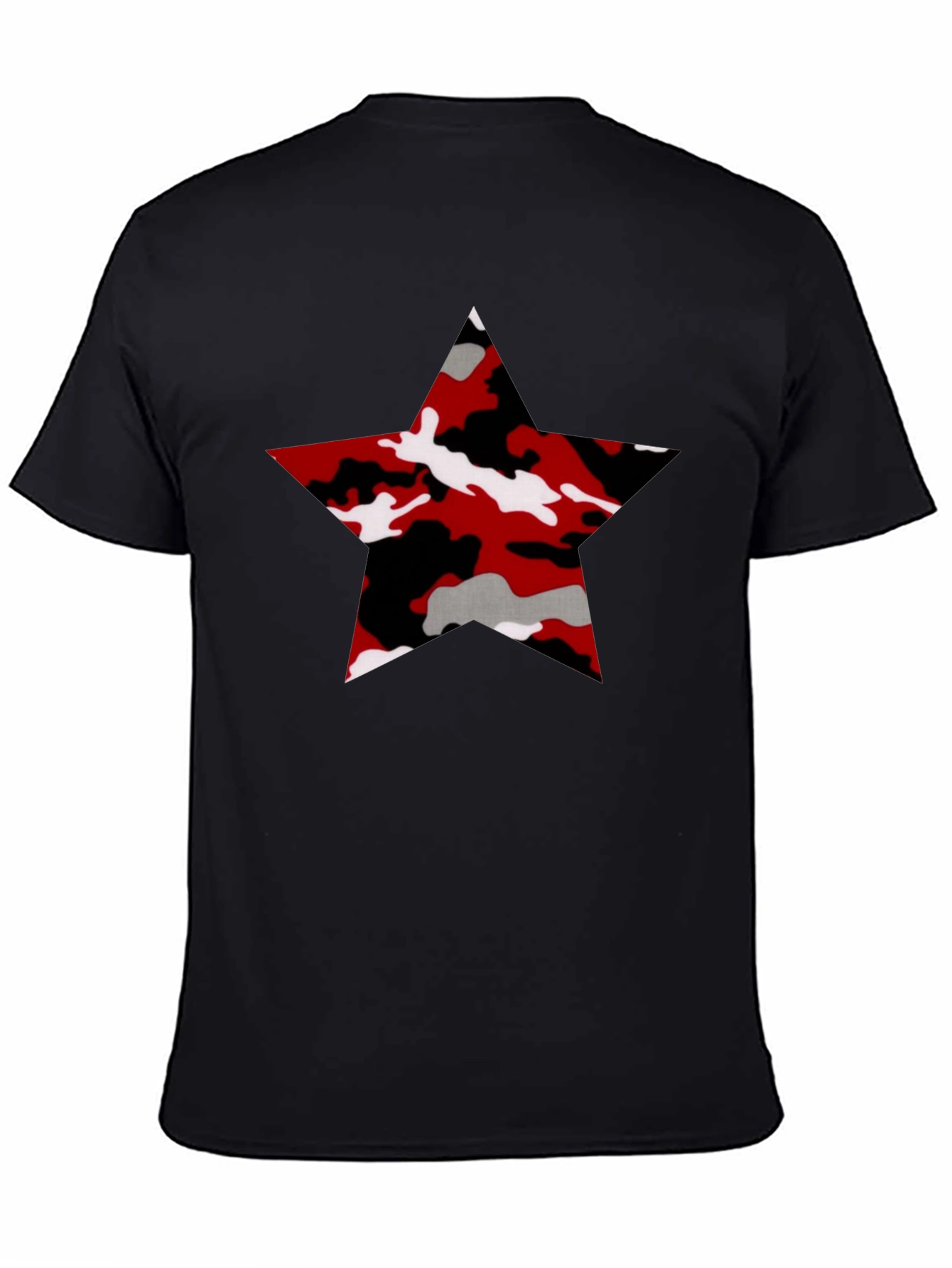 Camo Star Graphic Black T-Shirt
