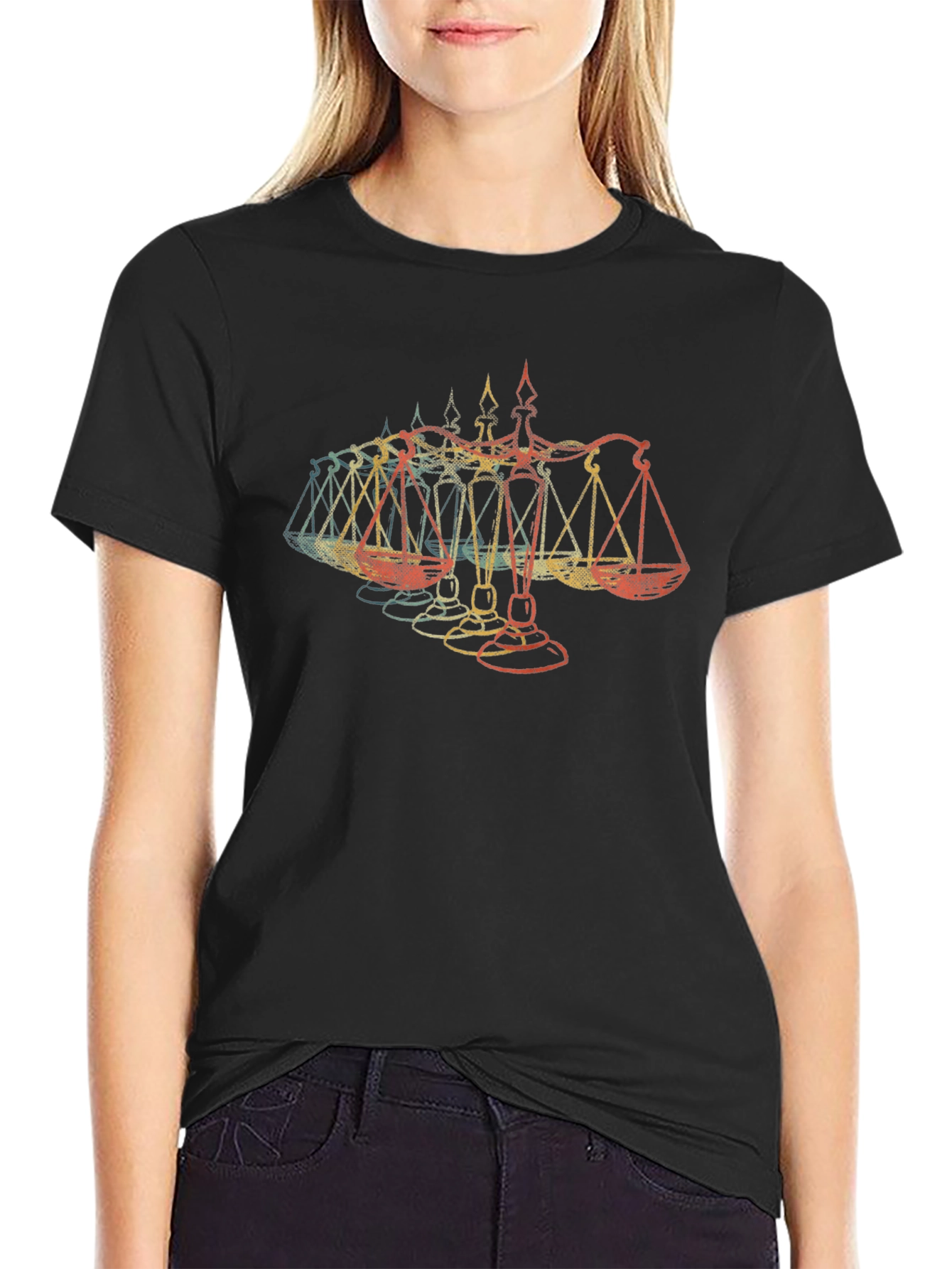Scales of Justice Retro Style T-Shirt