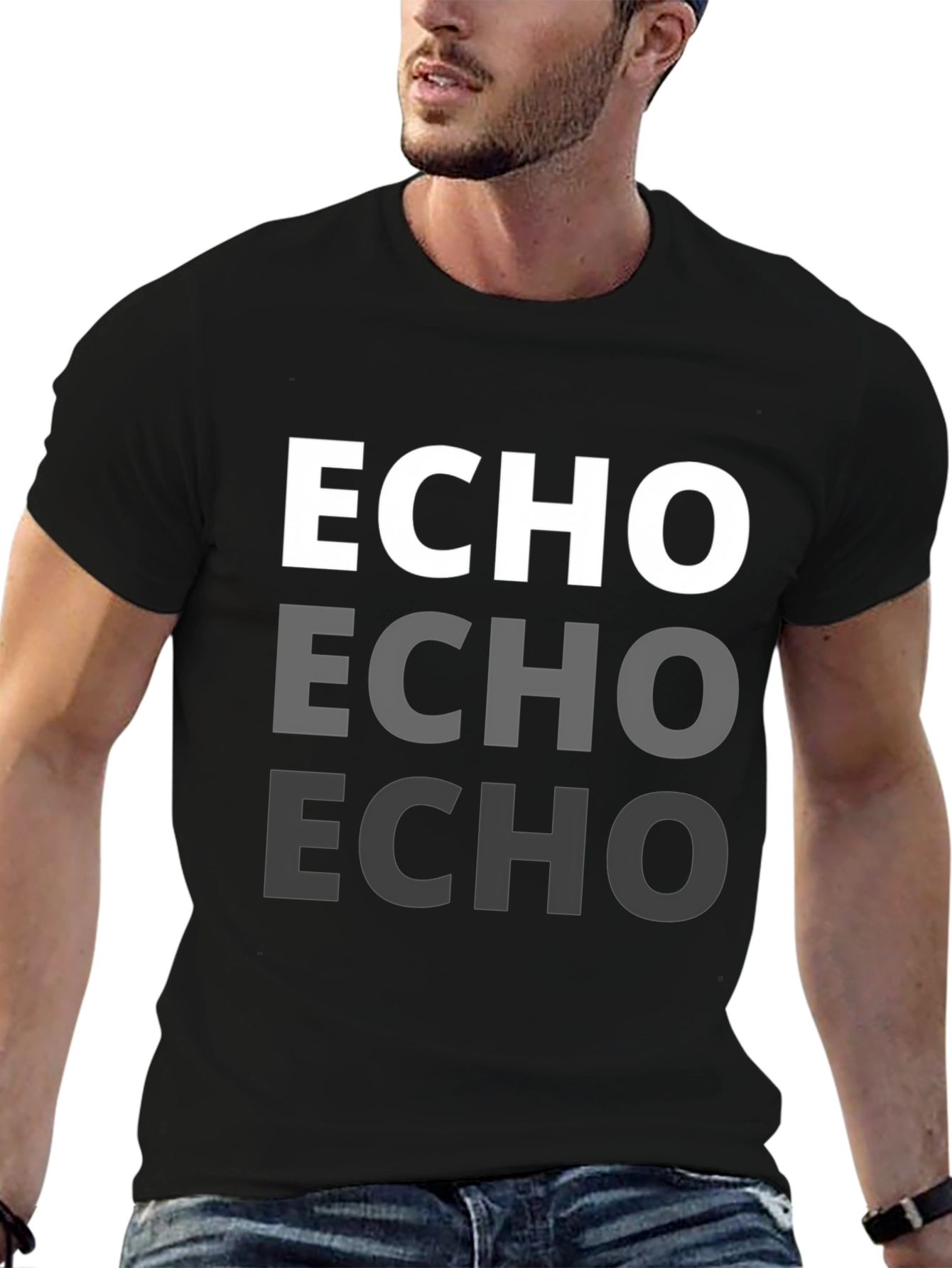 Echo Graphic Tee - Stylish Repeat Design