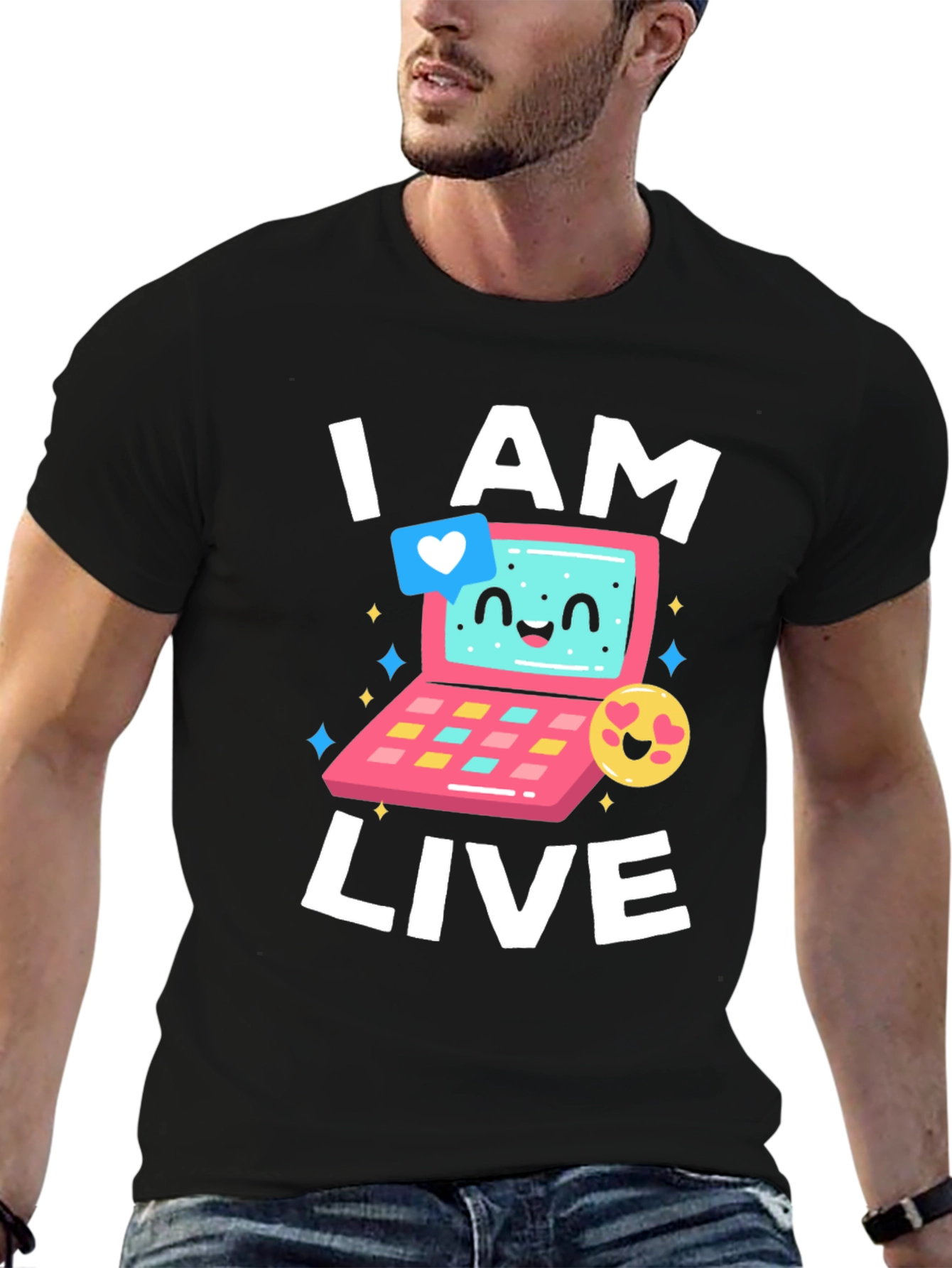I AM LIVE T-Shirt - Funny Computer Design