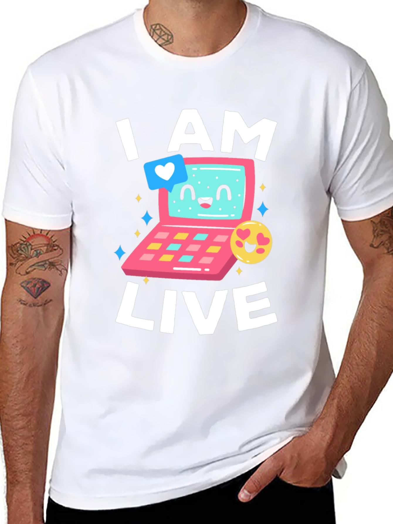 I AM LIVE T-Shirt - Funny Computer Design