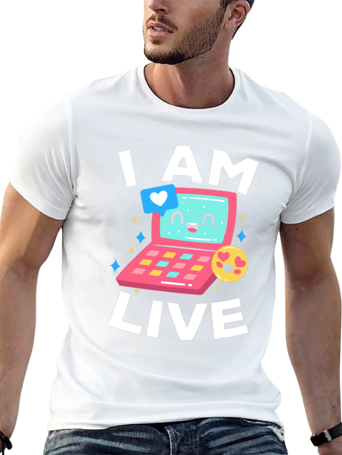 I AM LIVE T-Shirt - Funny Computer Design