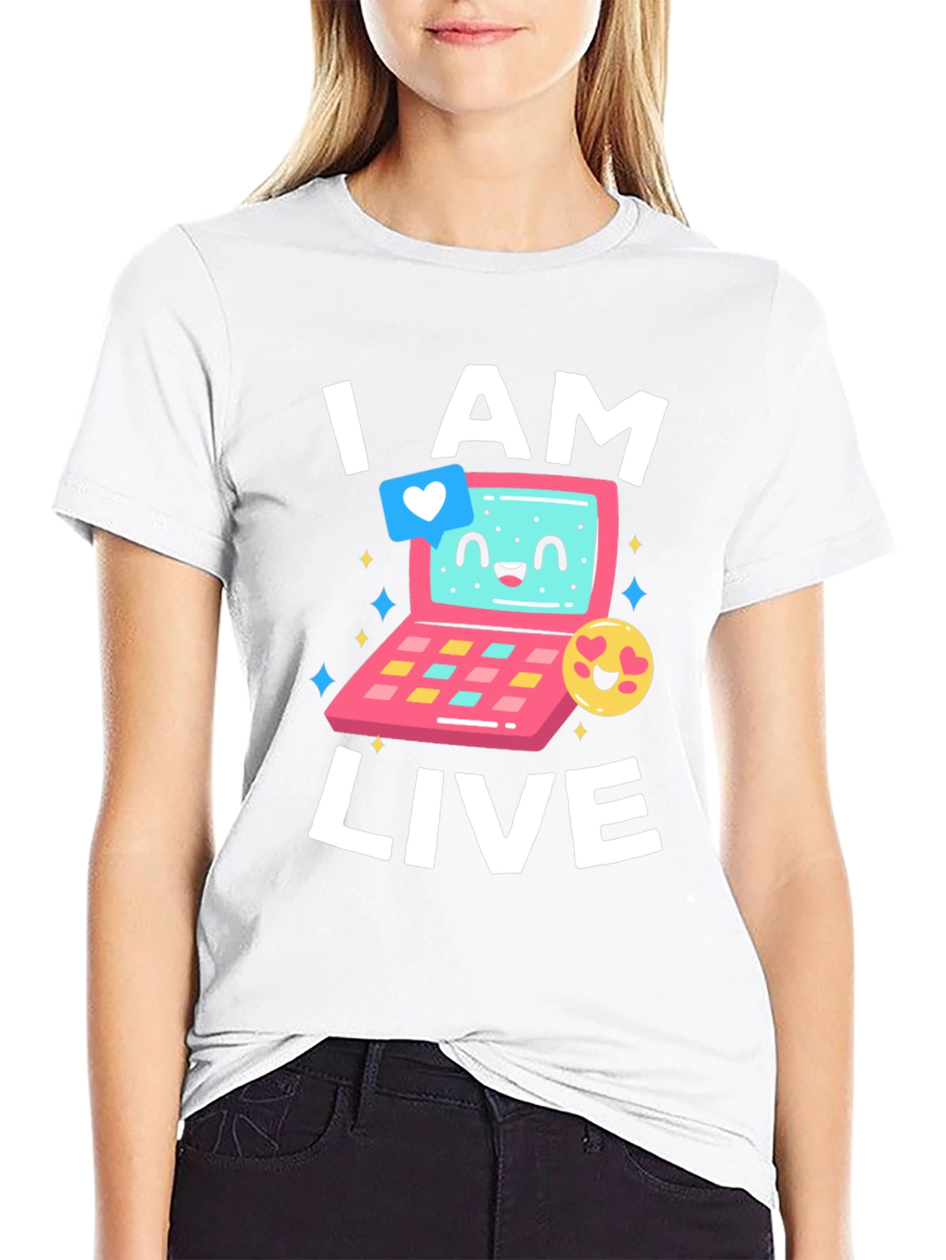 I AM LIVE T-Shirt - Funny Computer Design