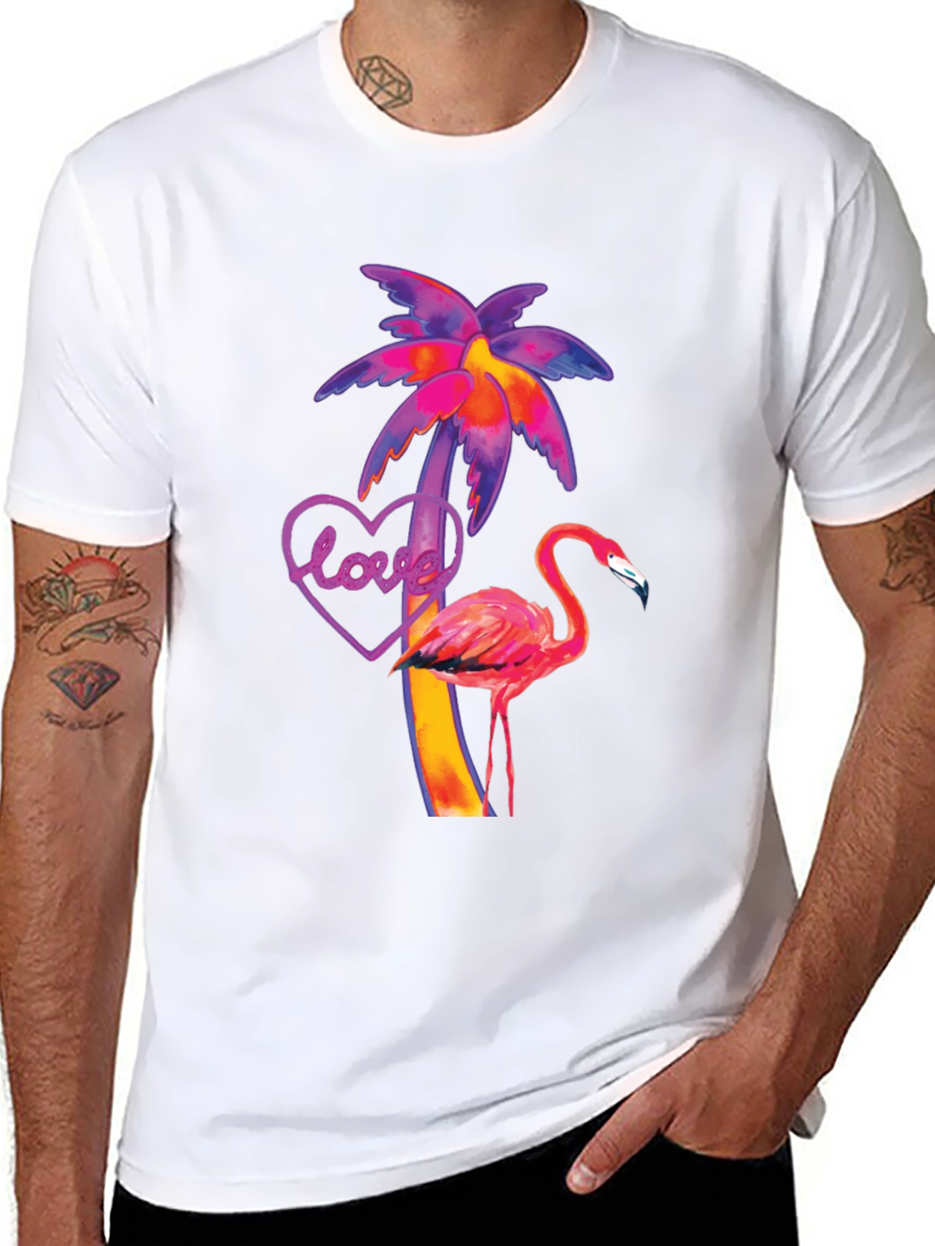 Tropical Flamingo Love T-Shirt