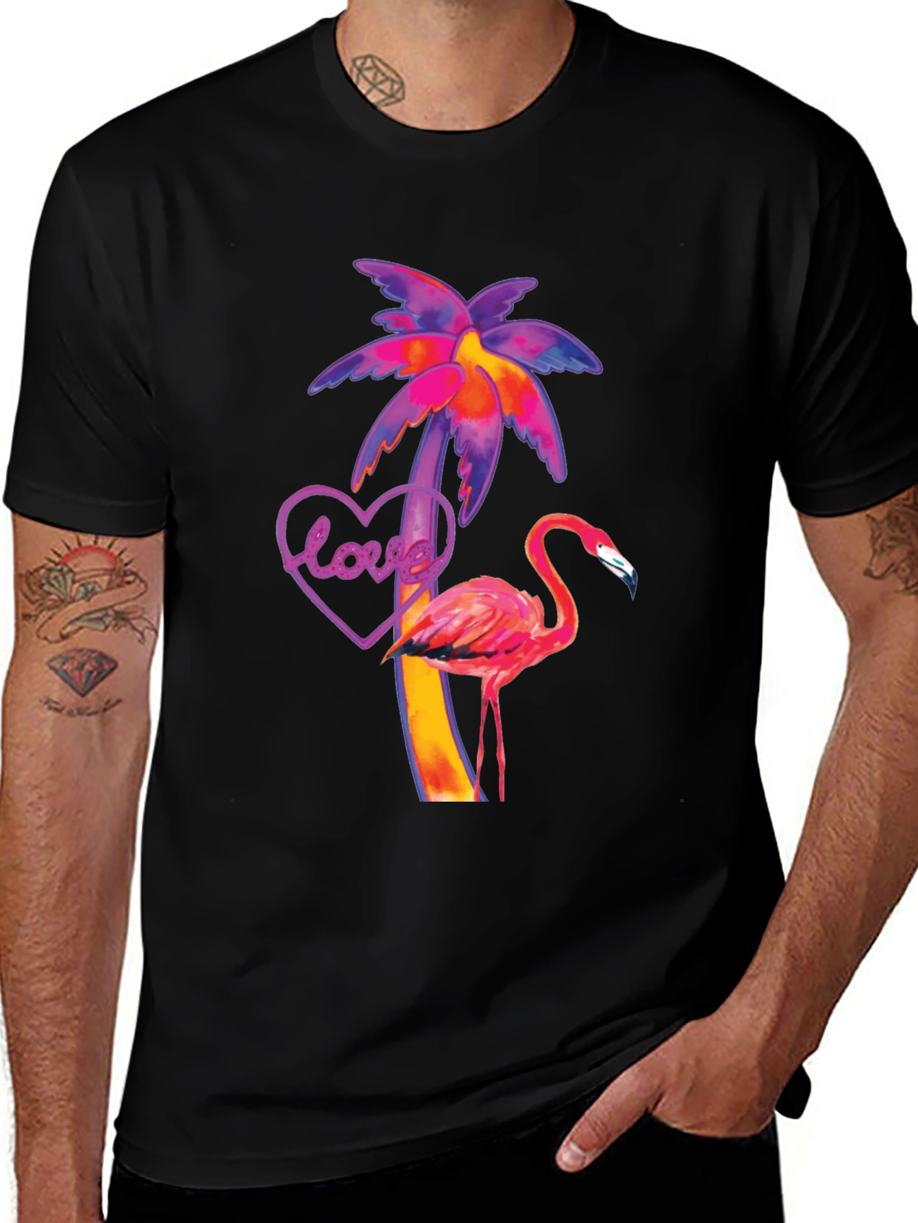 Tropical Flamingo Love T-Shirt