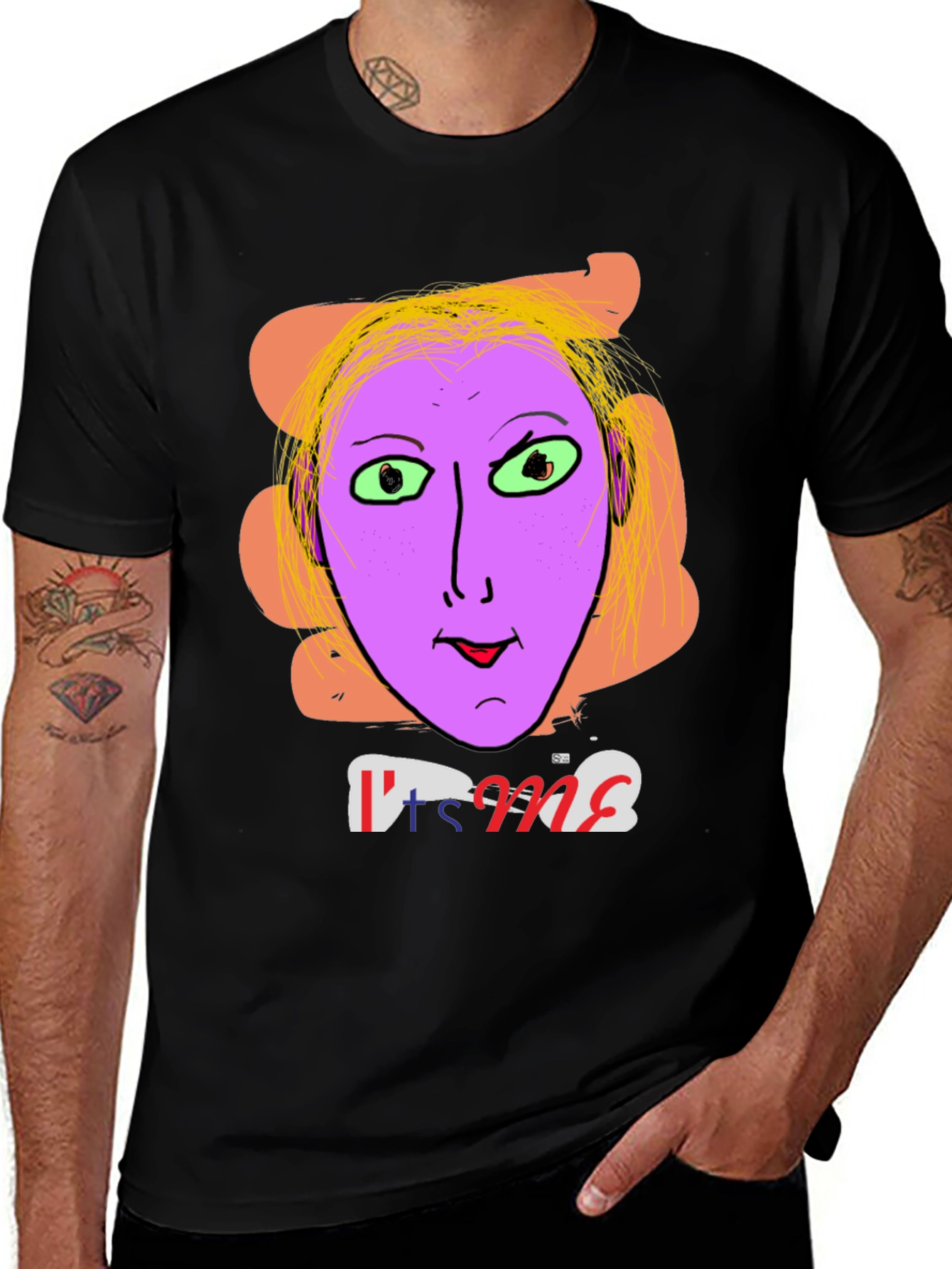 Unique Graphic Tee - Its Me Funny Purple Face