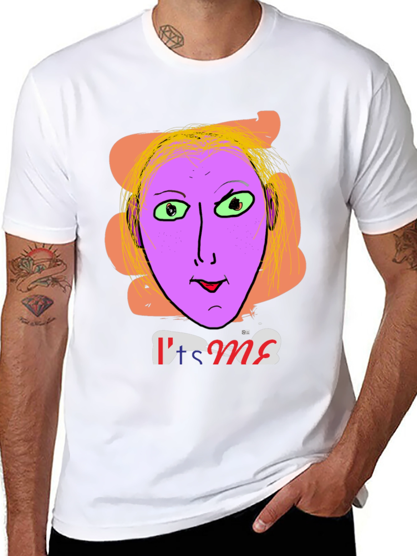 Unique Graphic Tee - Its Me Funny Purple Face