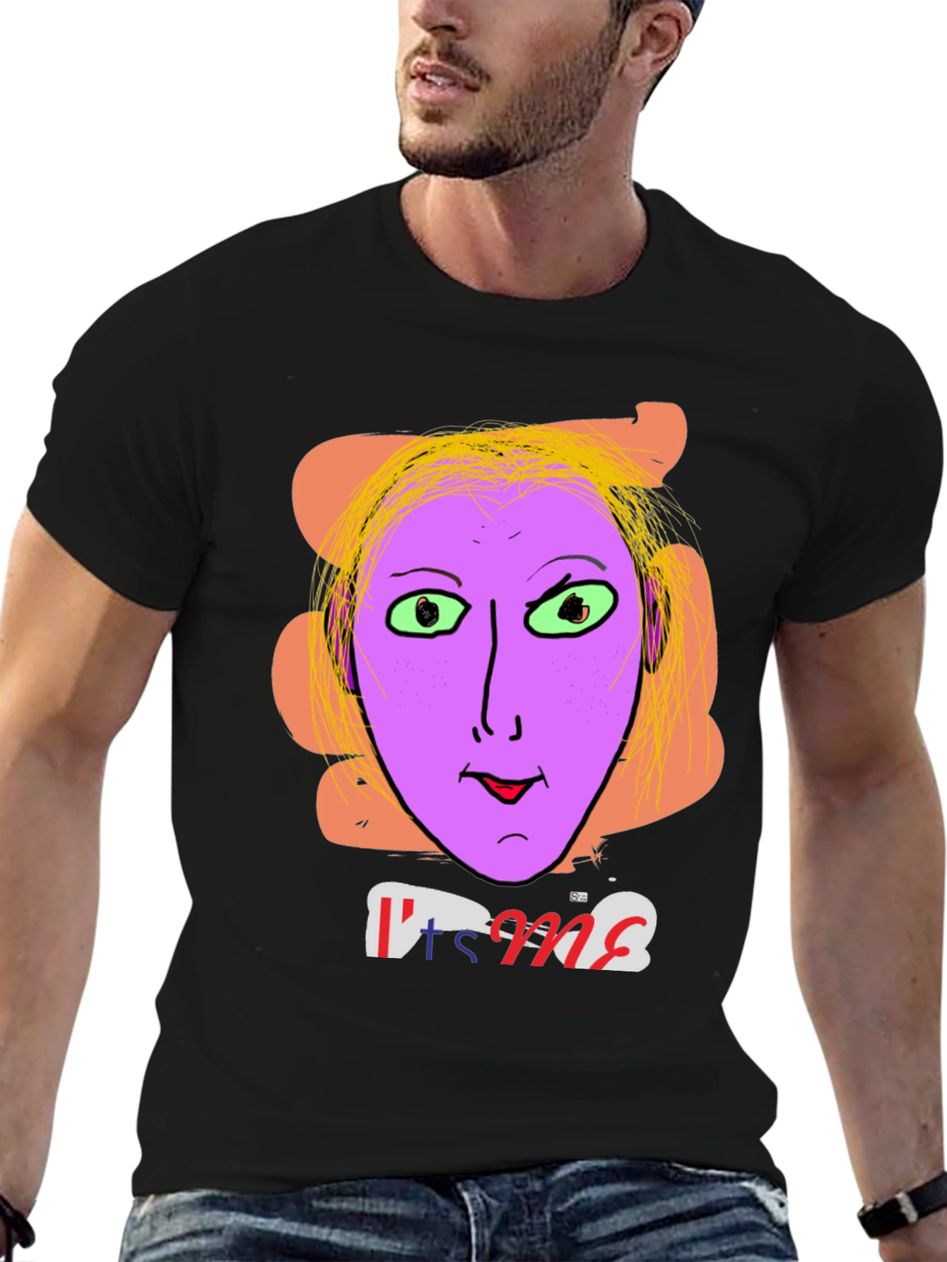 Unique Graphic Tee - Its Me Funny Purple Face