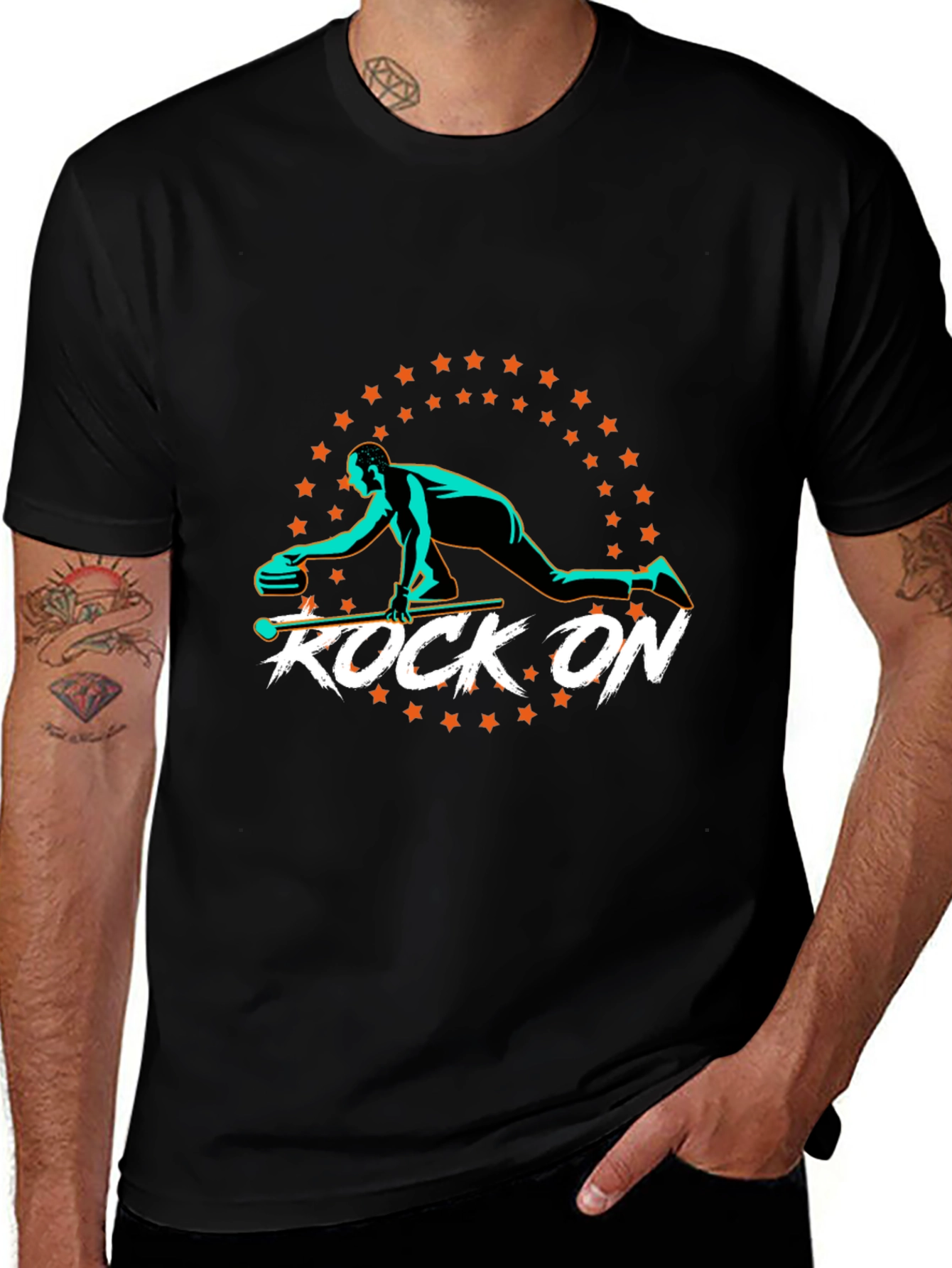 Rock On Curling Graphic T-Shirt