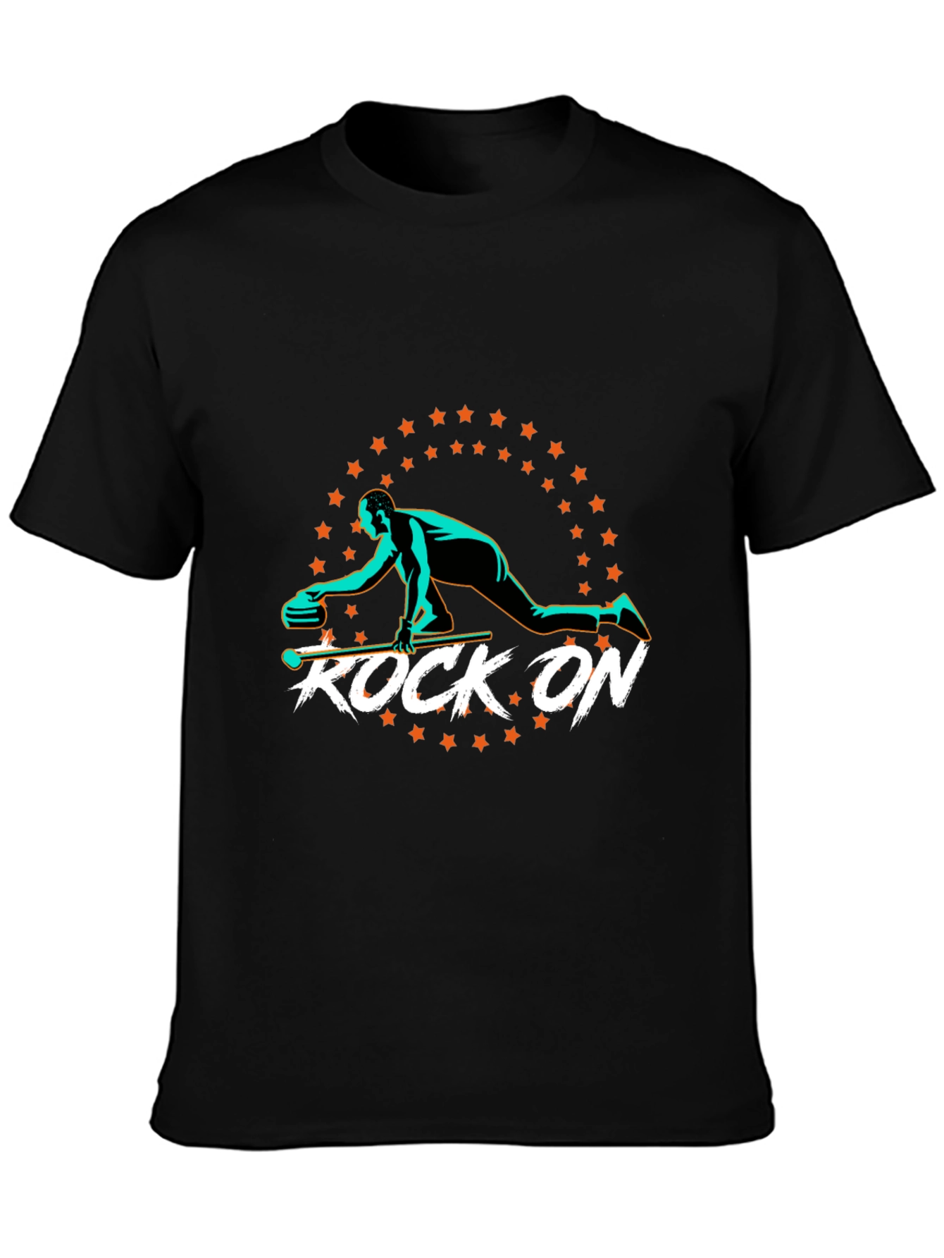 Rock On Curling Graphic T-Shirt