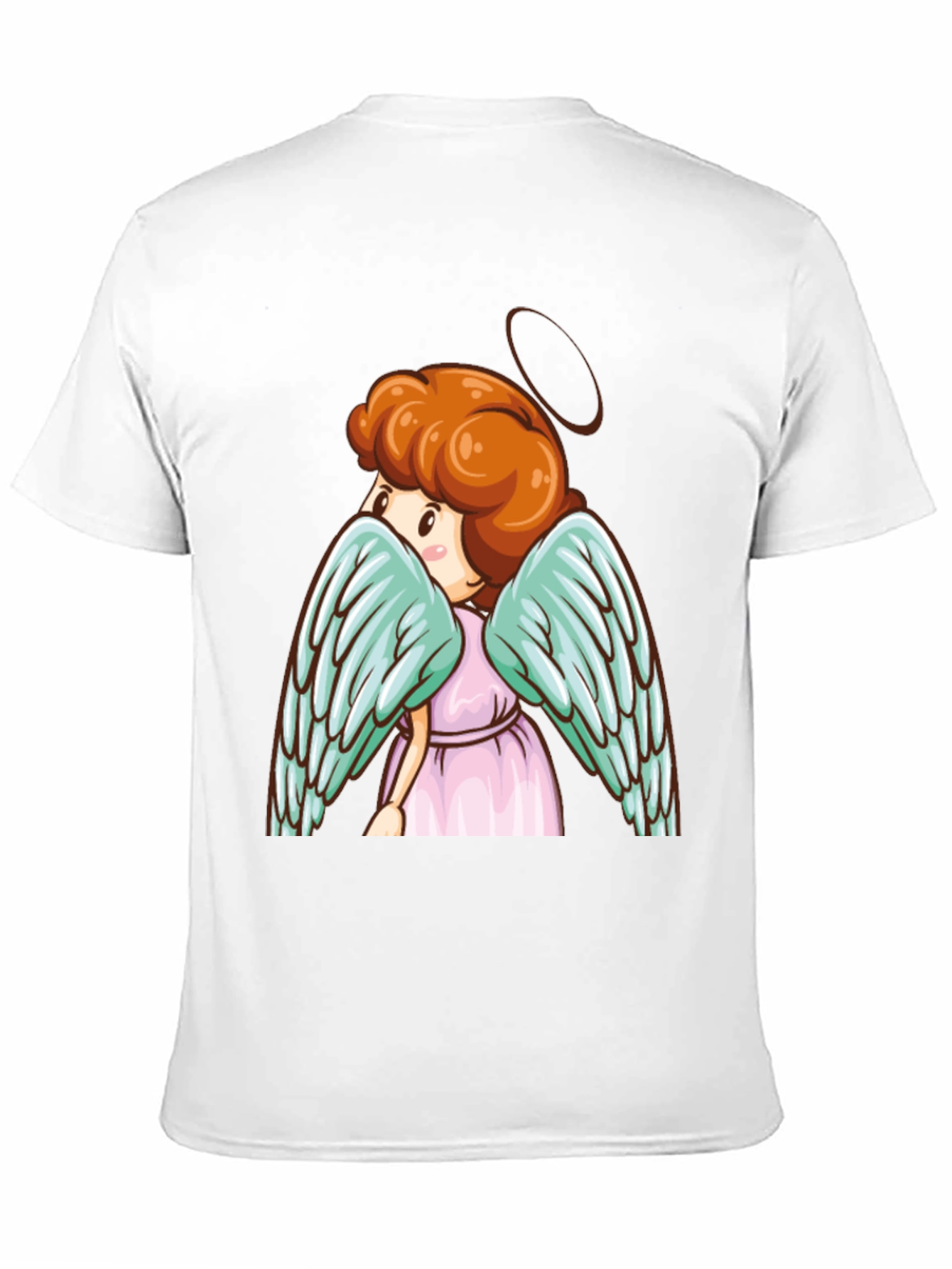 Angel Graphic Tee - Cute Cartoon Wings Black T-Shirt