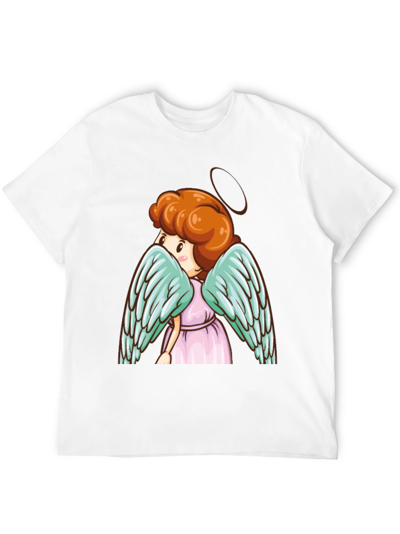 Angel Graphic Tee - Cute Cartoon Wings Black T-Shirt
