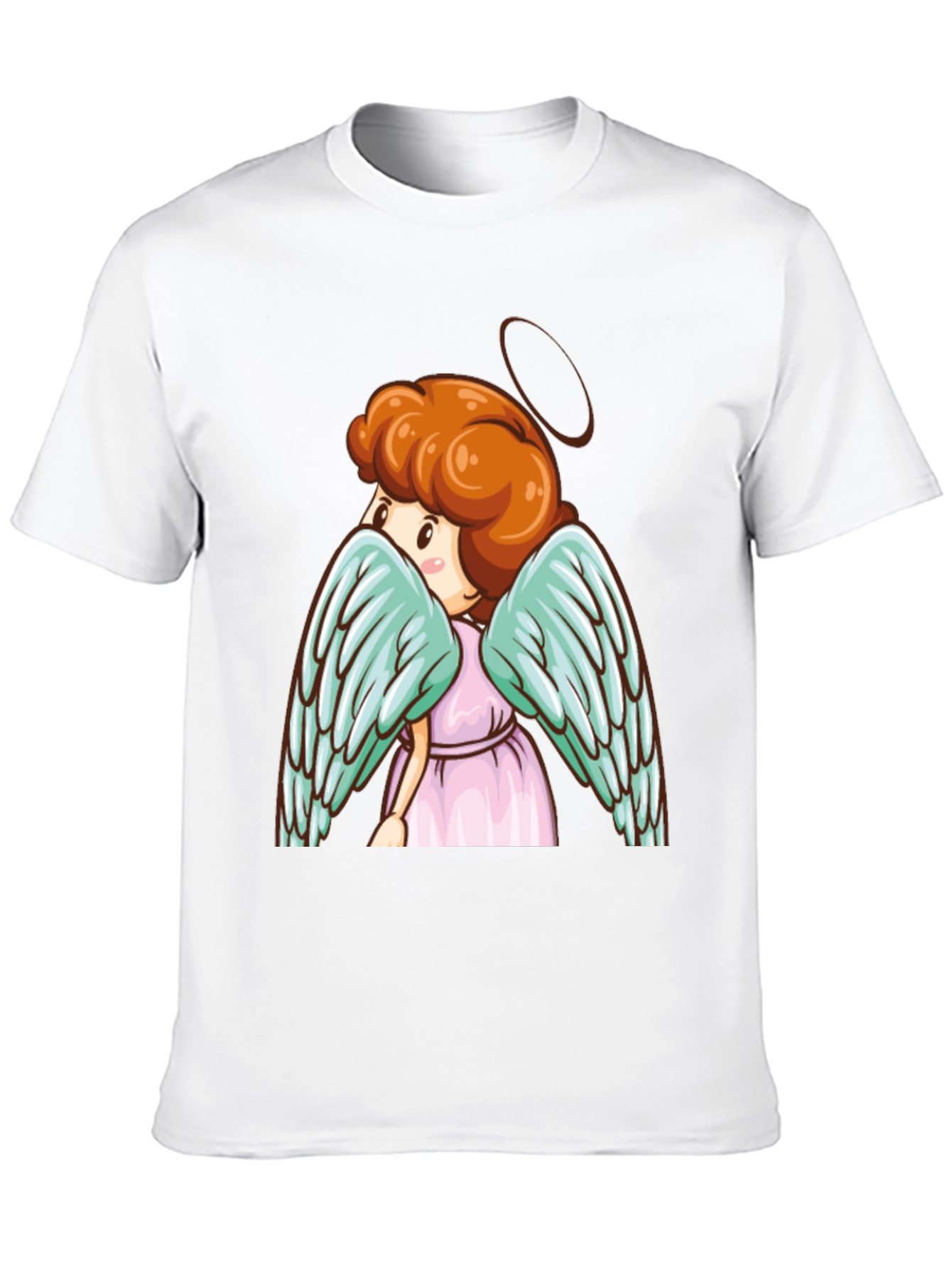 Angel Graphic Tee - Cute Cartoon Wings Black T-Shirt