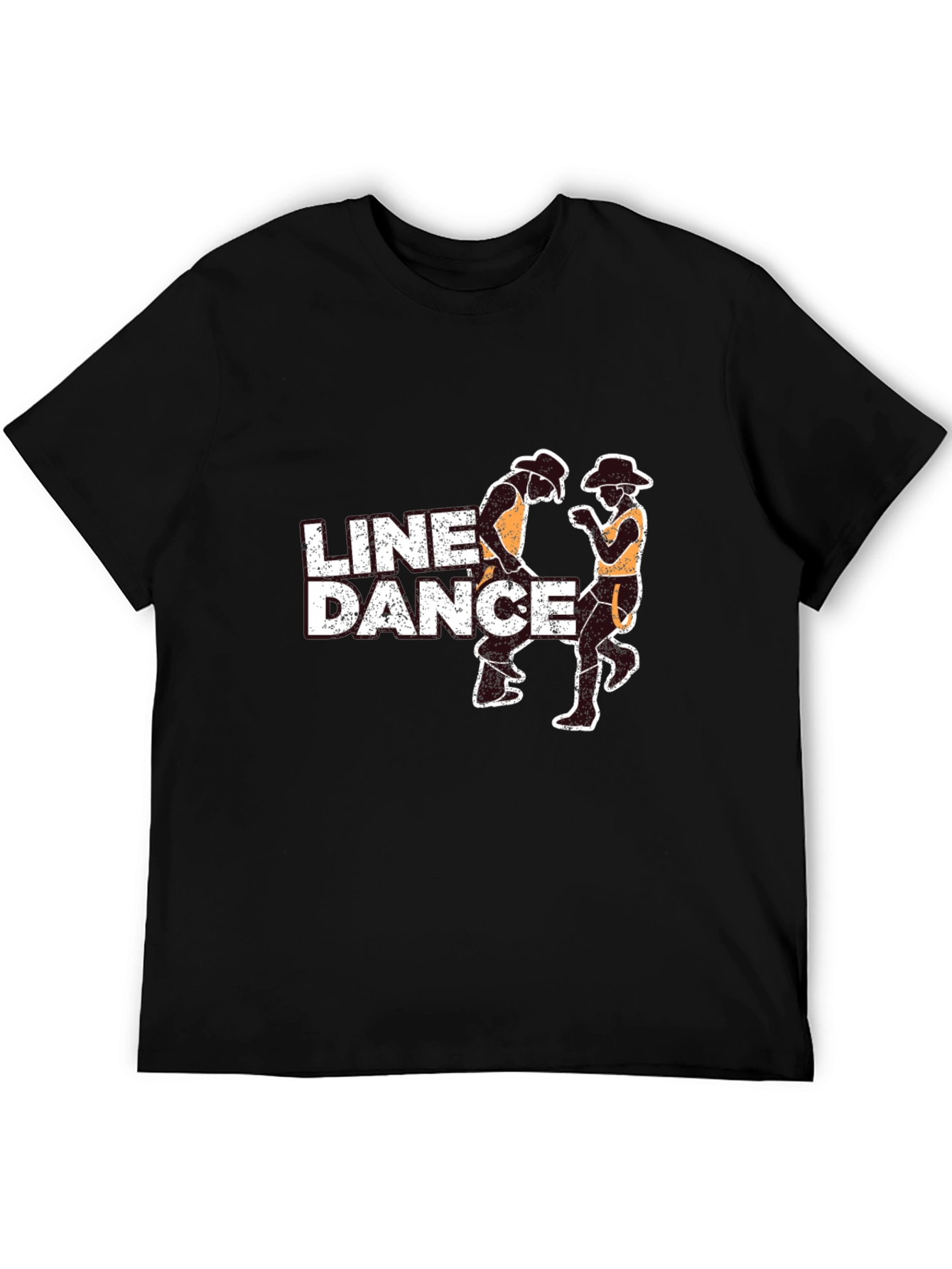Line Dance Graphic Tee - Black Cotton T-Shirt