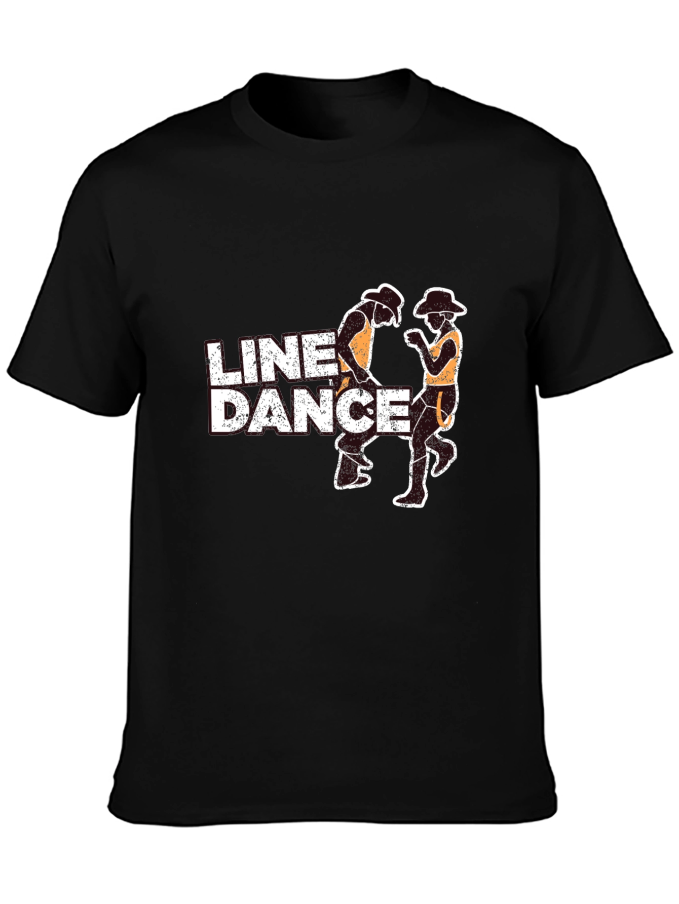 Line Dance Graphic Tee - Black Cotton T-Shirt