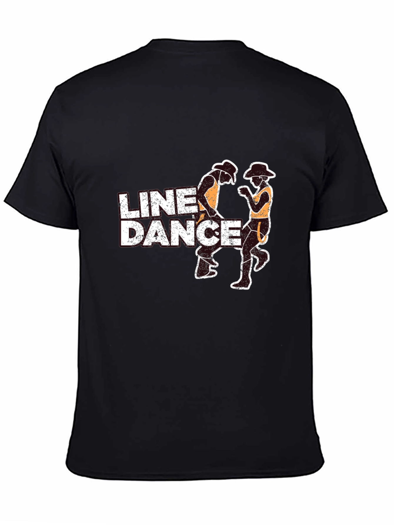 Line Dance Graphic Tee - Black Cotton T-Shirt