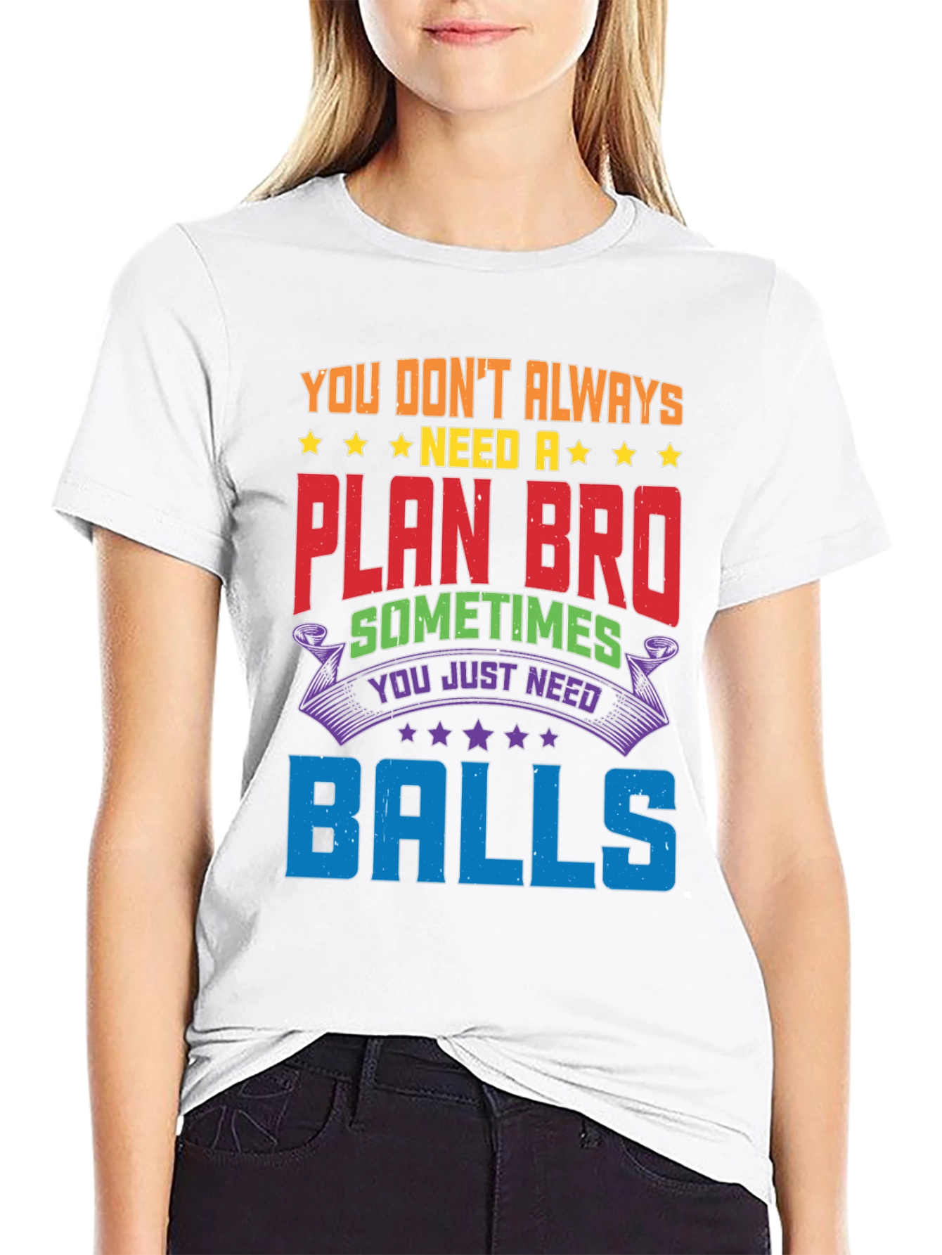 Funny Graphic Tee: No Plan Just Balls!