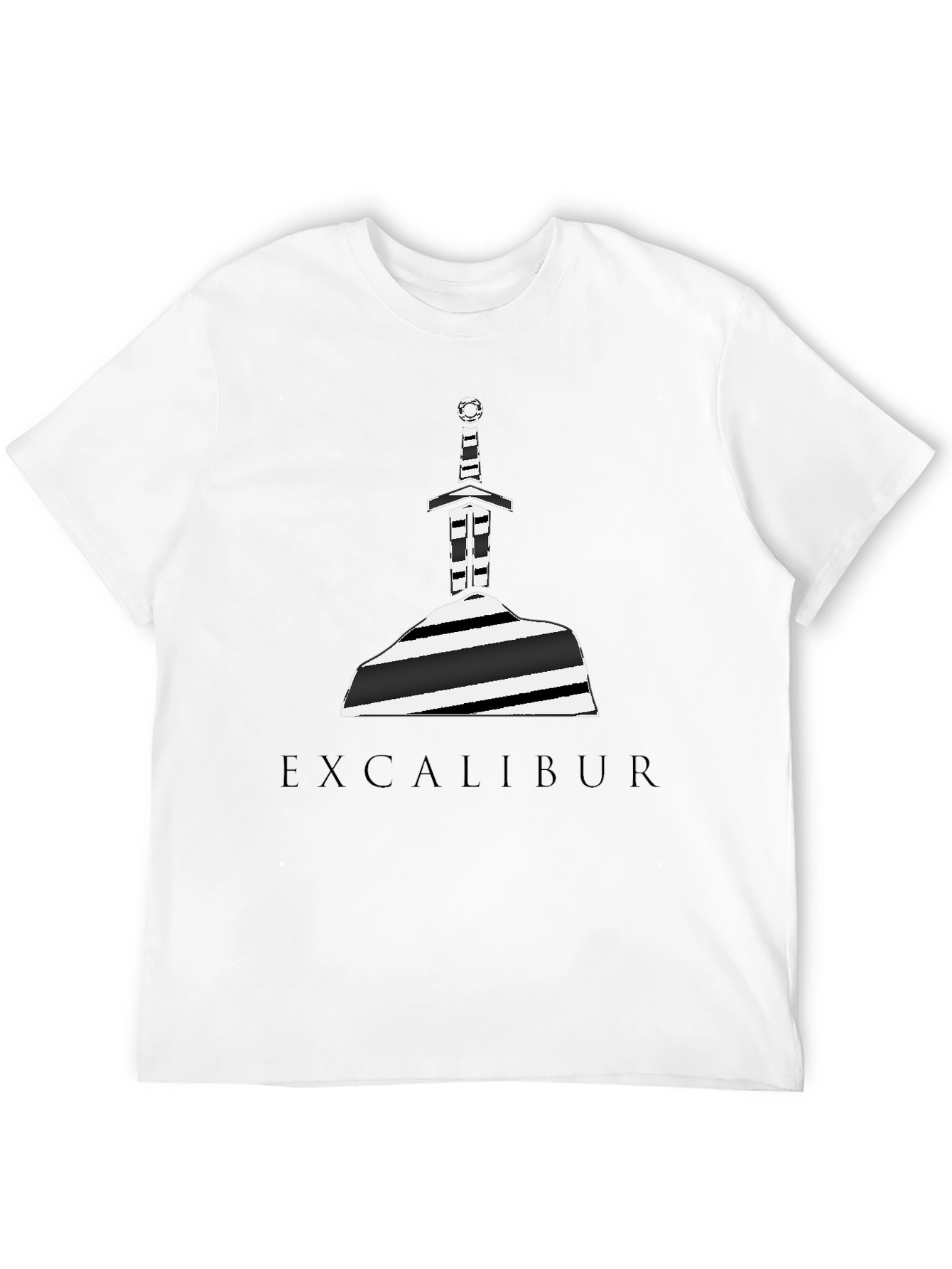 Excalibur Sword in Stone Graphic Tee - Black