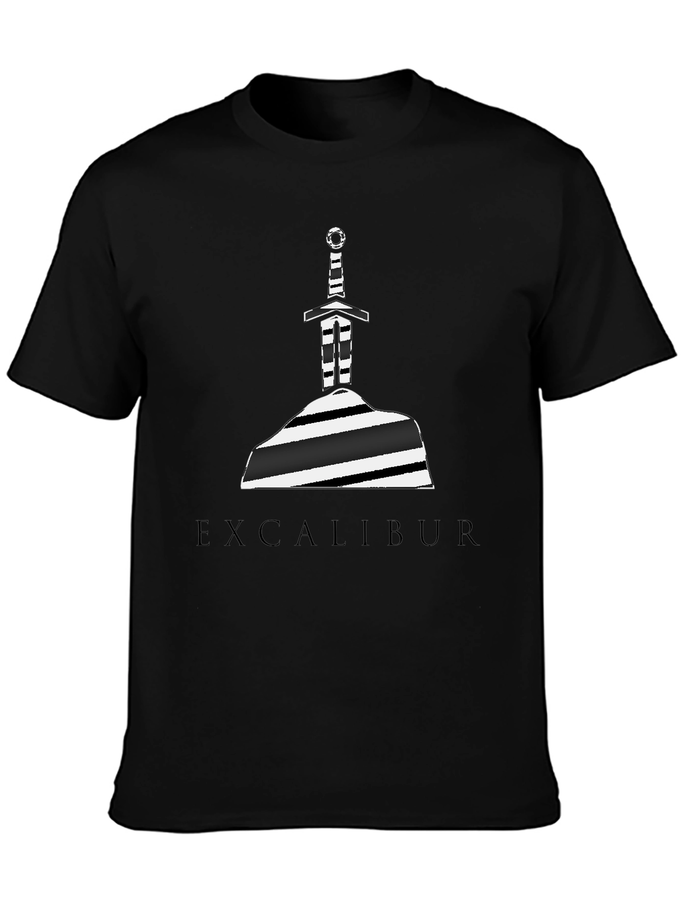 Excalibur Sword in Stone Graphic Tee - Black