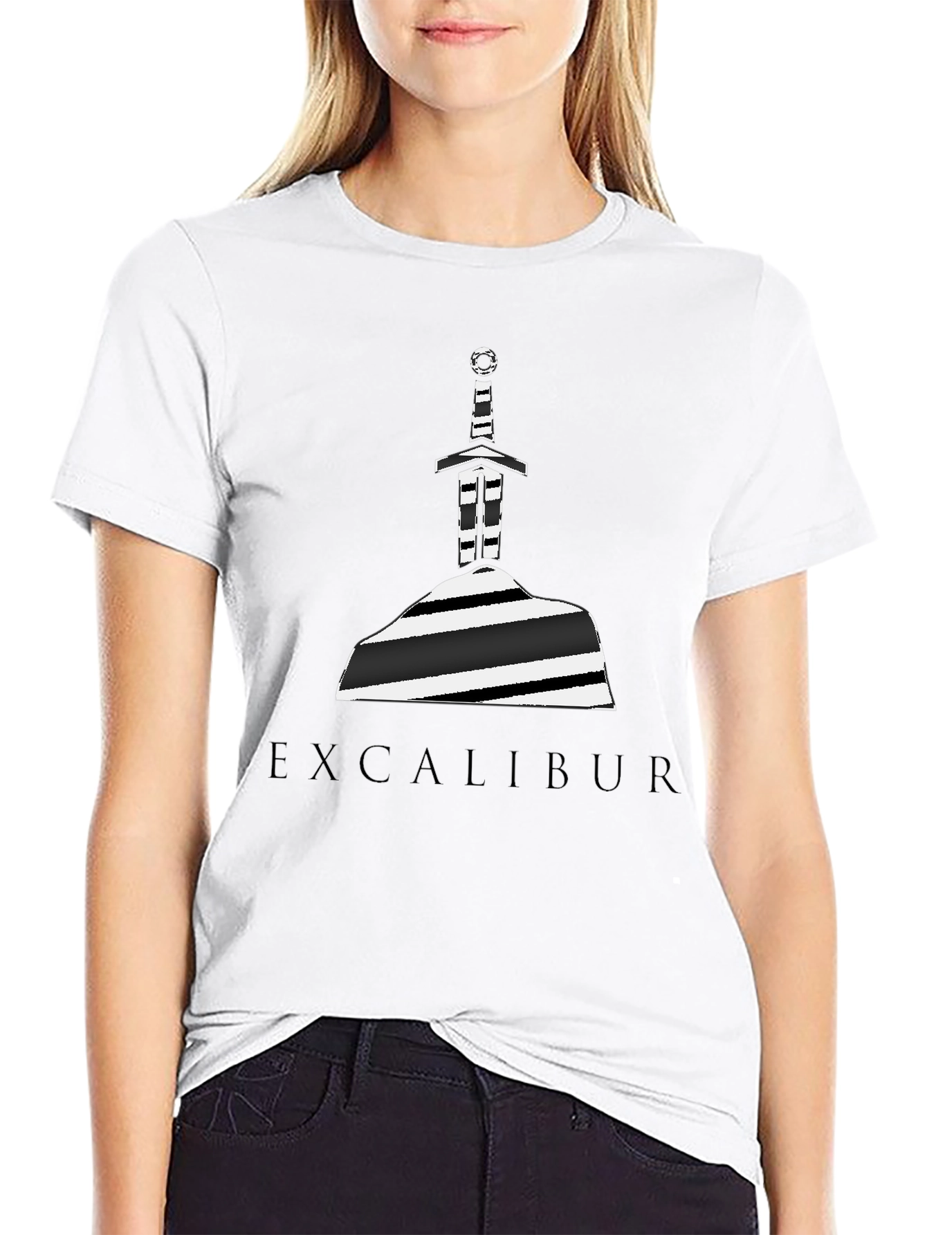 Excalibur Sword in Stone Graphic Tee - Black