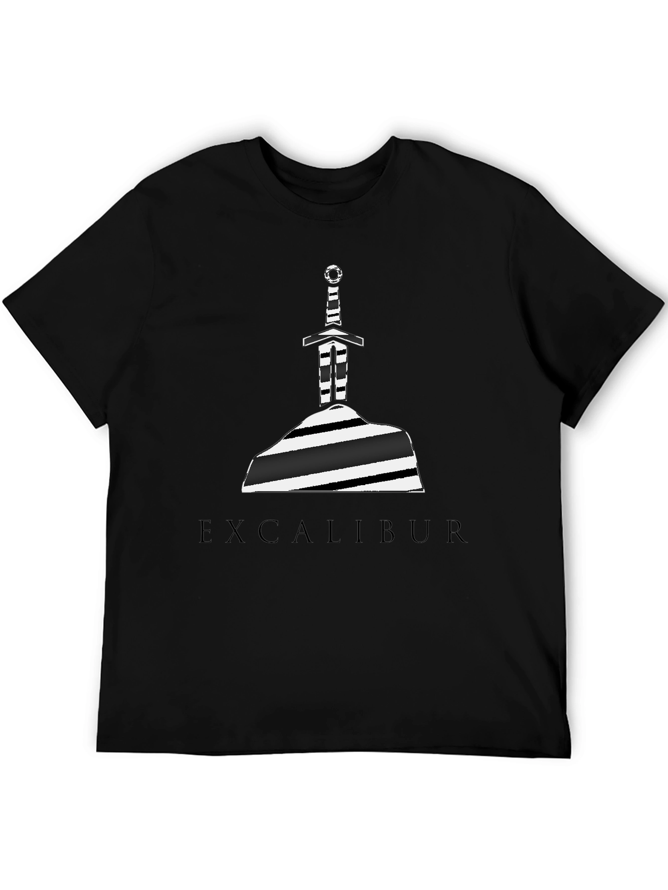 Excalibur Sword in Stone Graphic Tee - Black